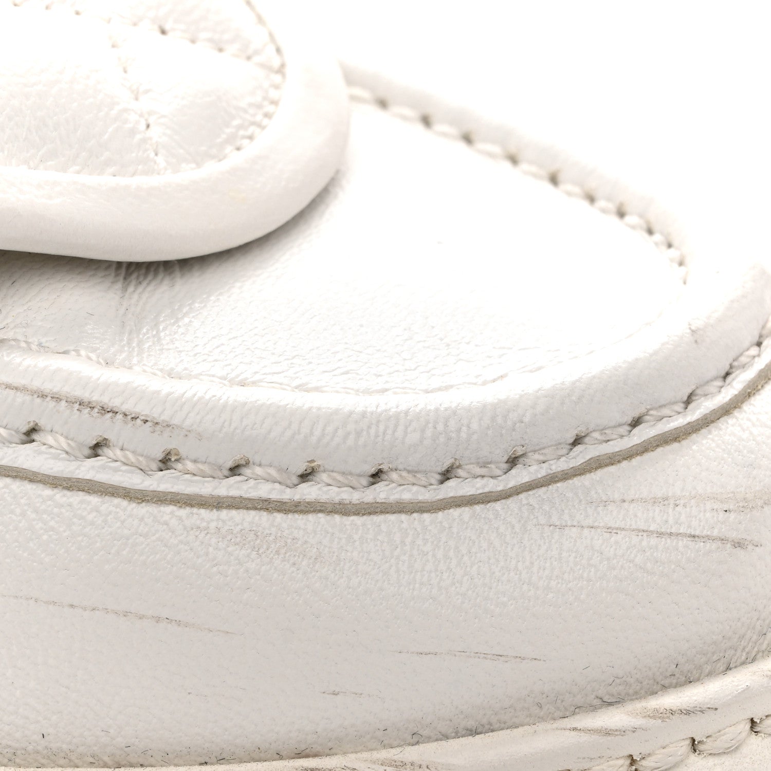 Shiny Lambskin Quilted CC Turnlock Loafers 40 White