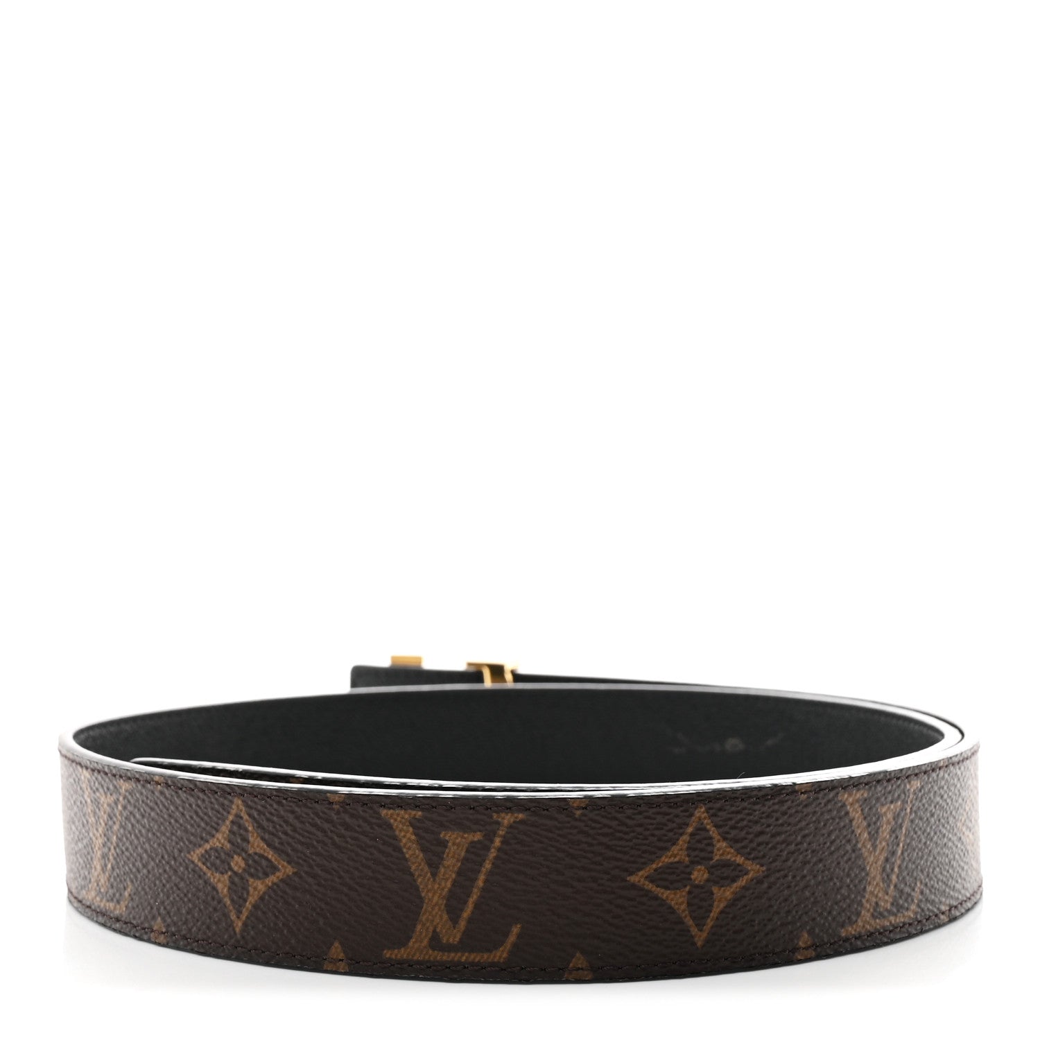 Calfskin Monogram LV Initiales Reversible Belt 80 32 Black