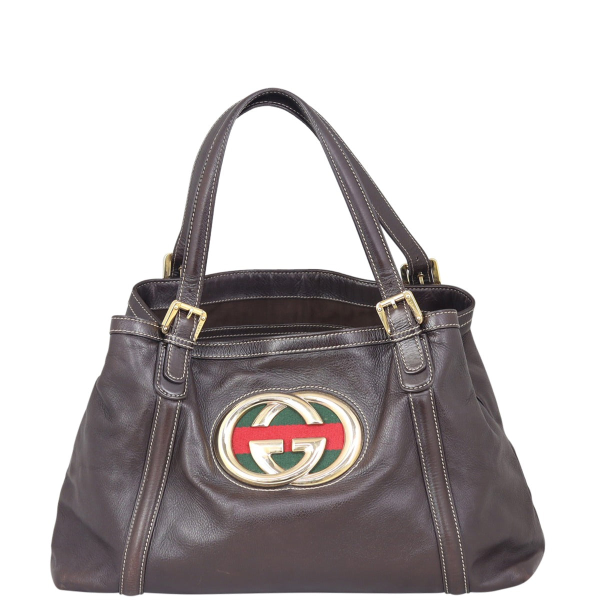 Gucci Leather Britt Medium Tote