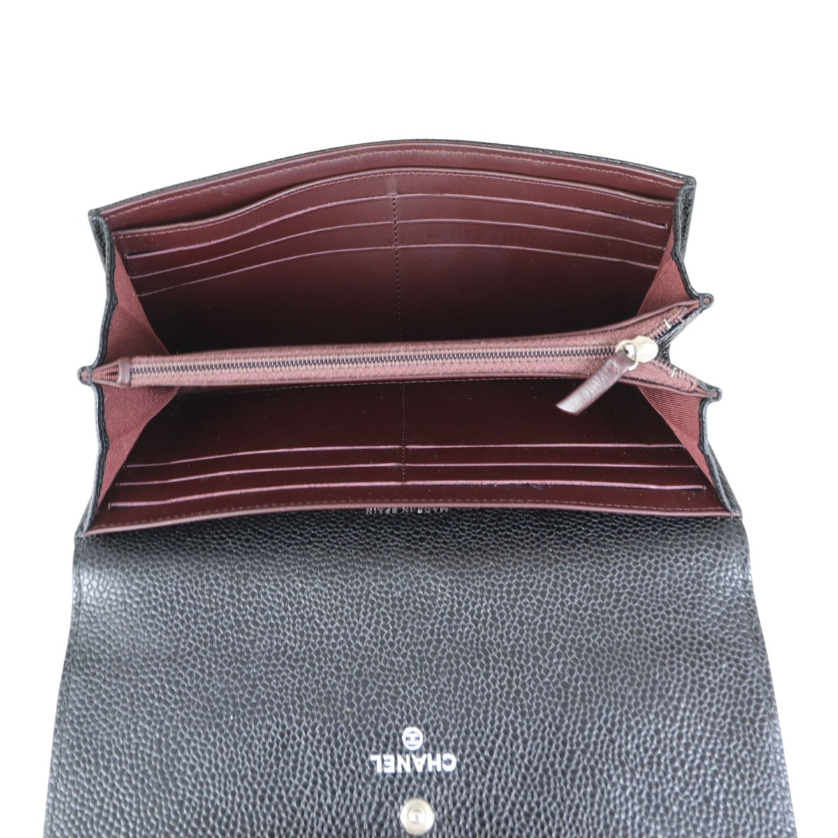 Chanel Classic Flap Long Wallet | Caviar Silver Hardware