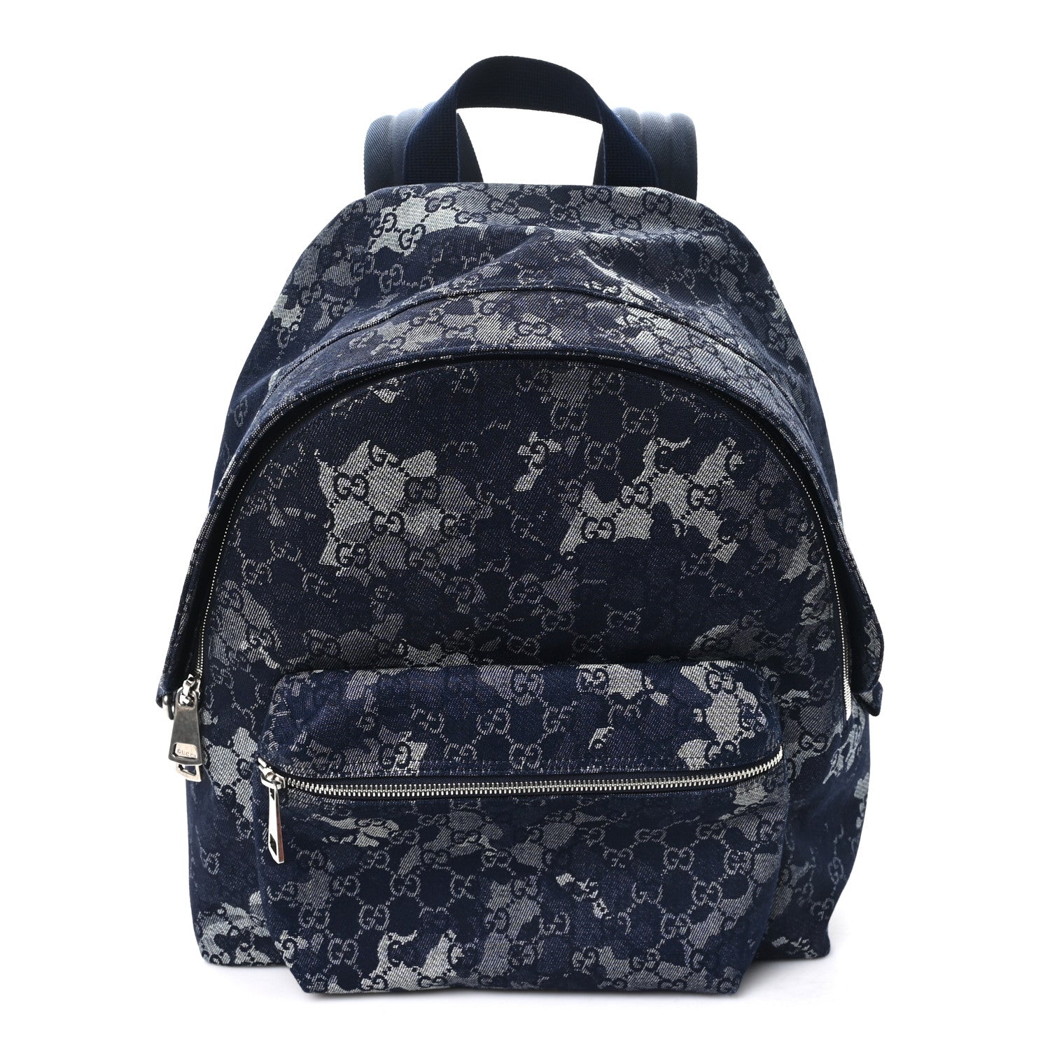 Denim Monogram Camouflage Large Backpack Blue