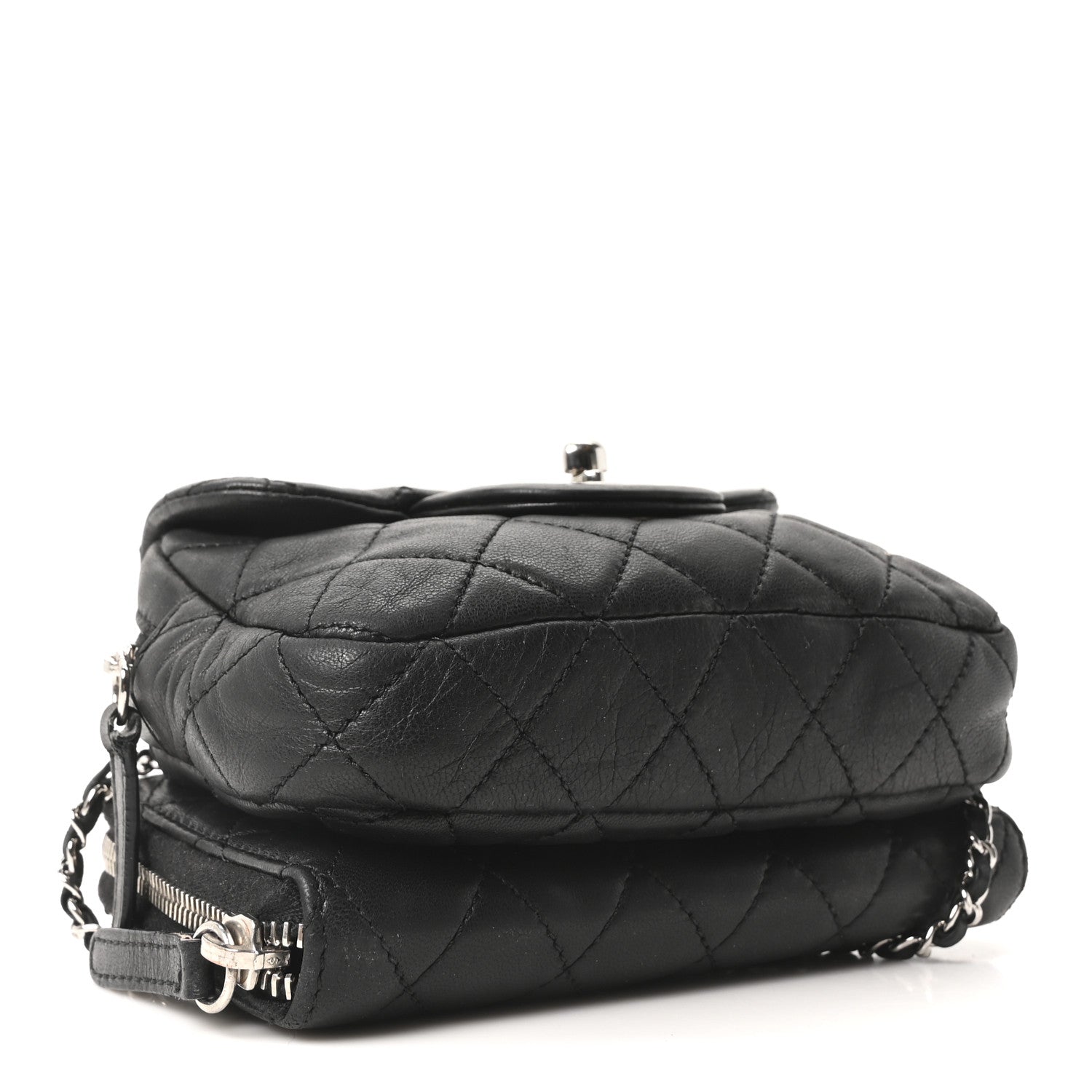 Lambskin Stitched New Mini Flap Black