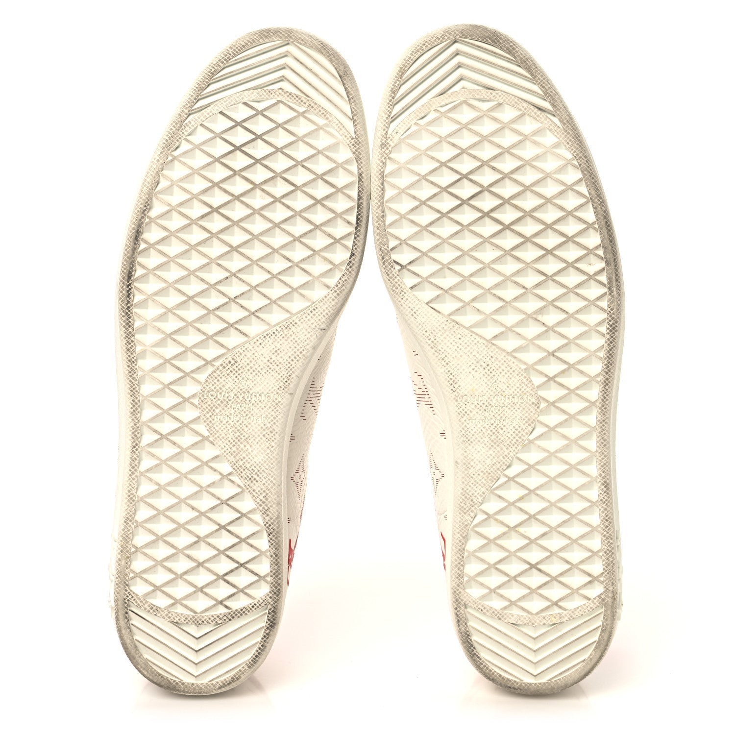 Calfskin Monogram Luxembourg Sneakers 10 Red White