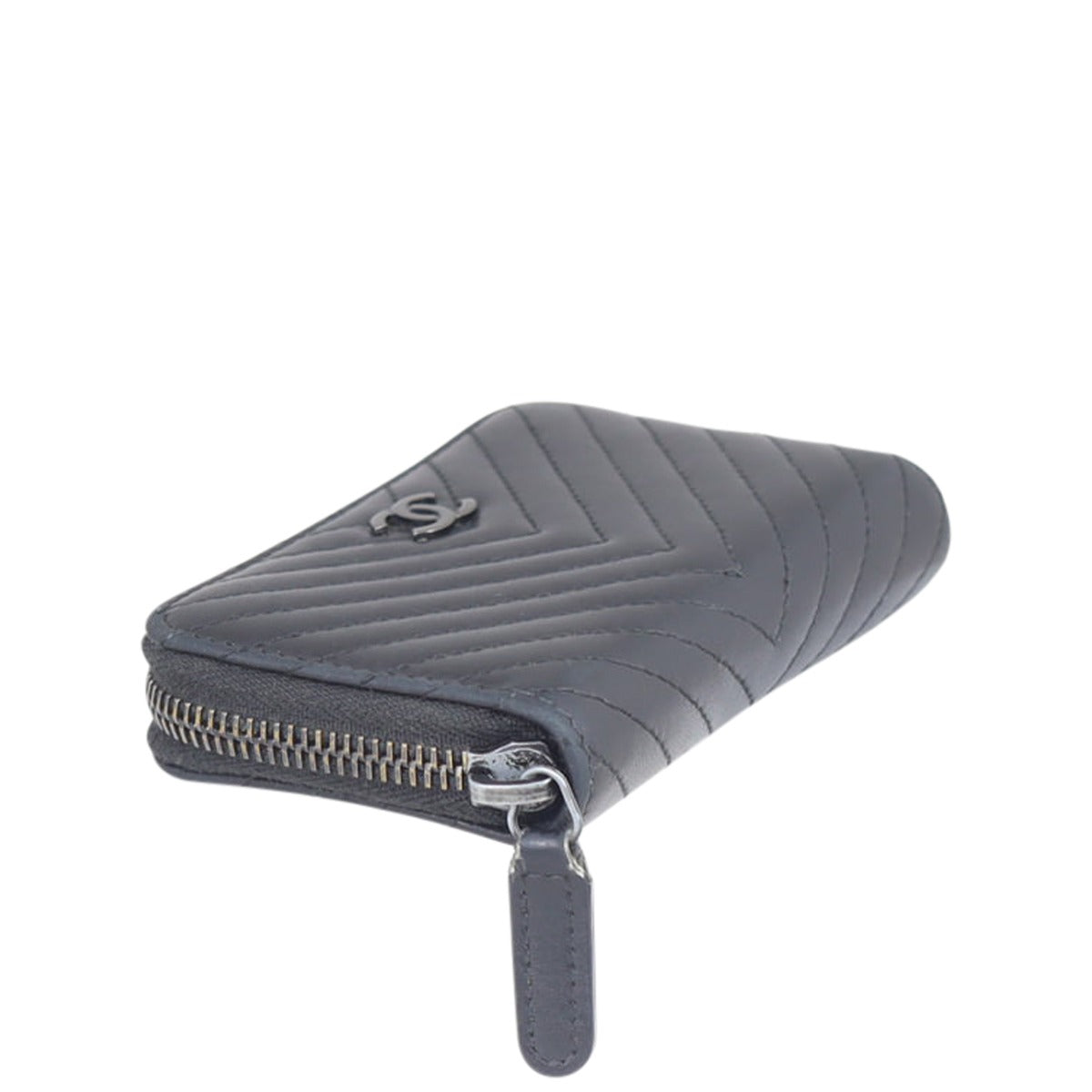 Chanel Chevron Zipped Coin Purse