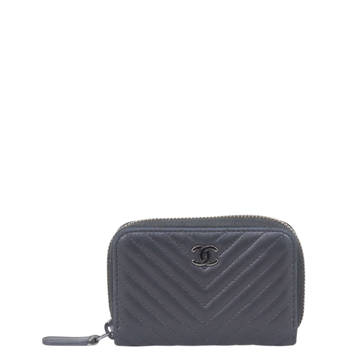 Chanel Chevron Zipped Coin Purse