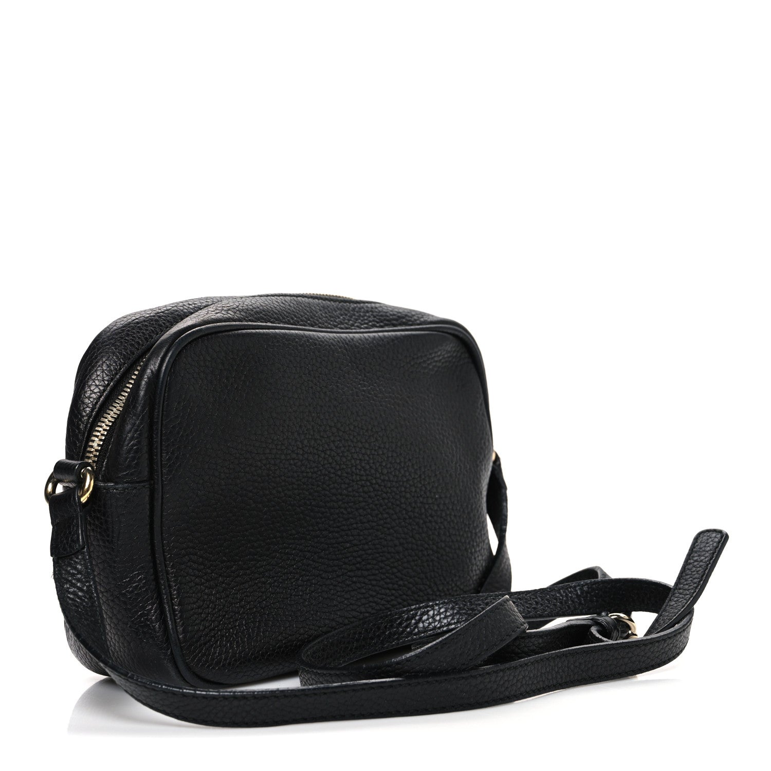 Pebbled Calfskin Small Soho Disco Bag Black
