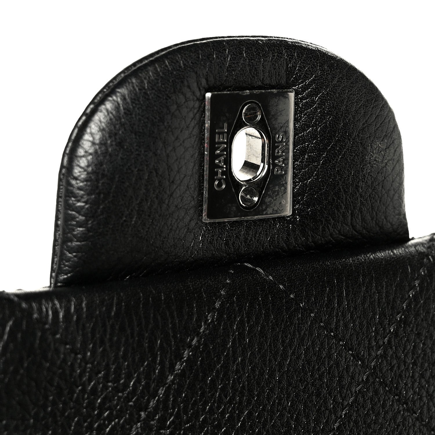 Calfskin Quilted XXL Travel Flap Bag Black