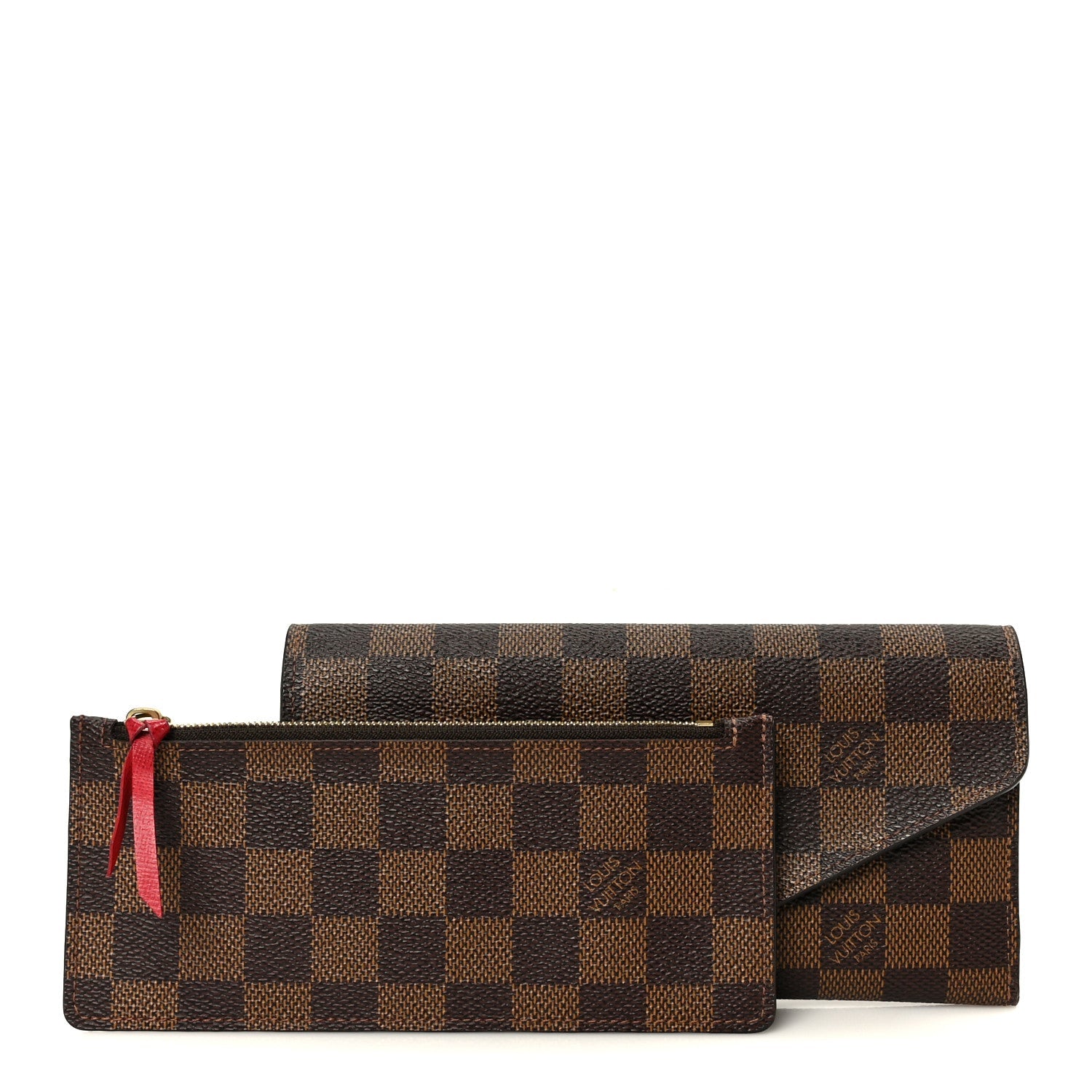 Damier Ebene Josephine Wallet Red