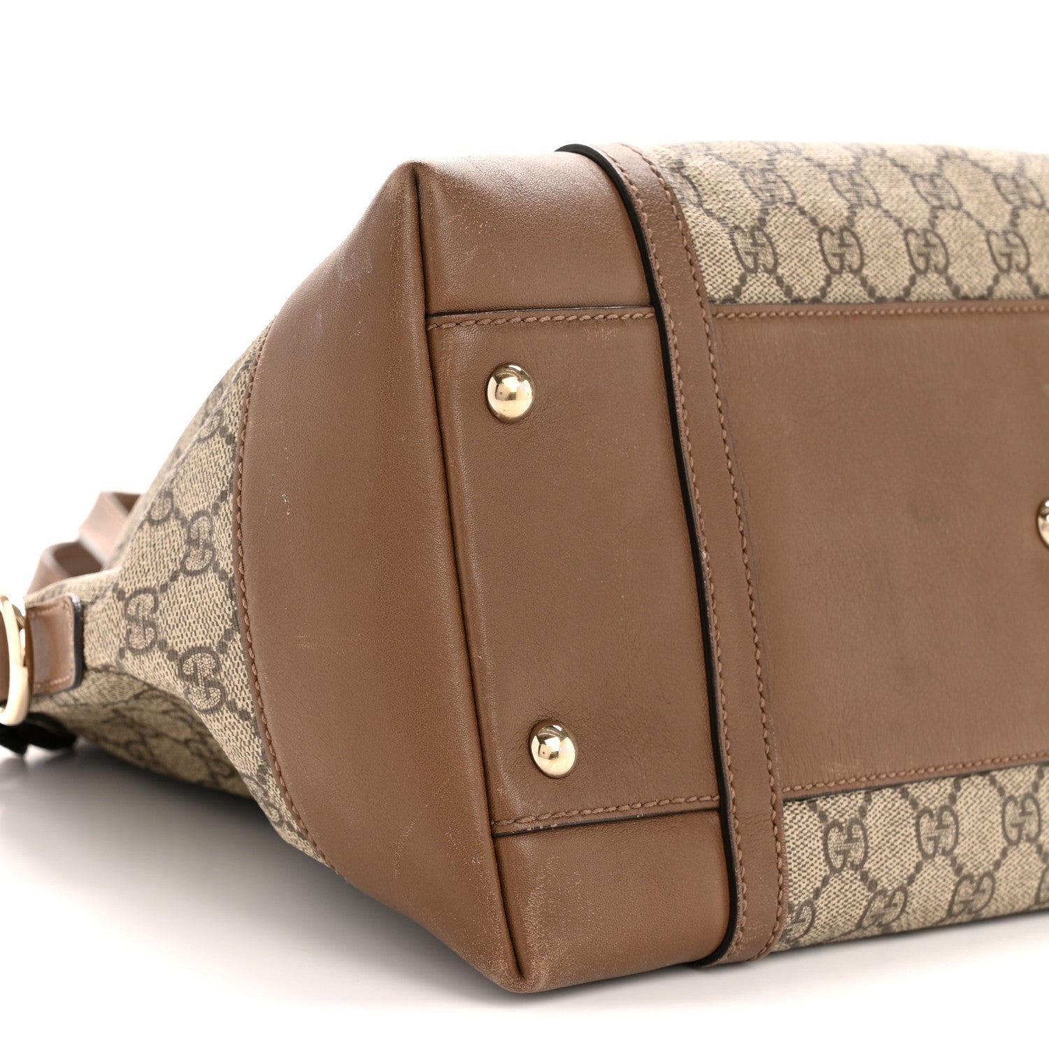 GG Supreme Monogram Medium Nice Top Handle Dome Bag Brown