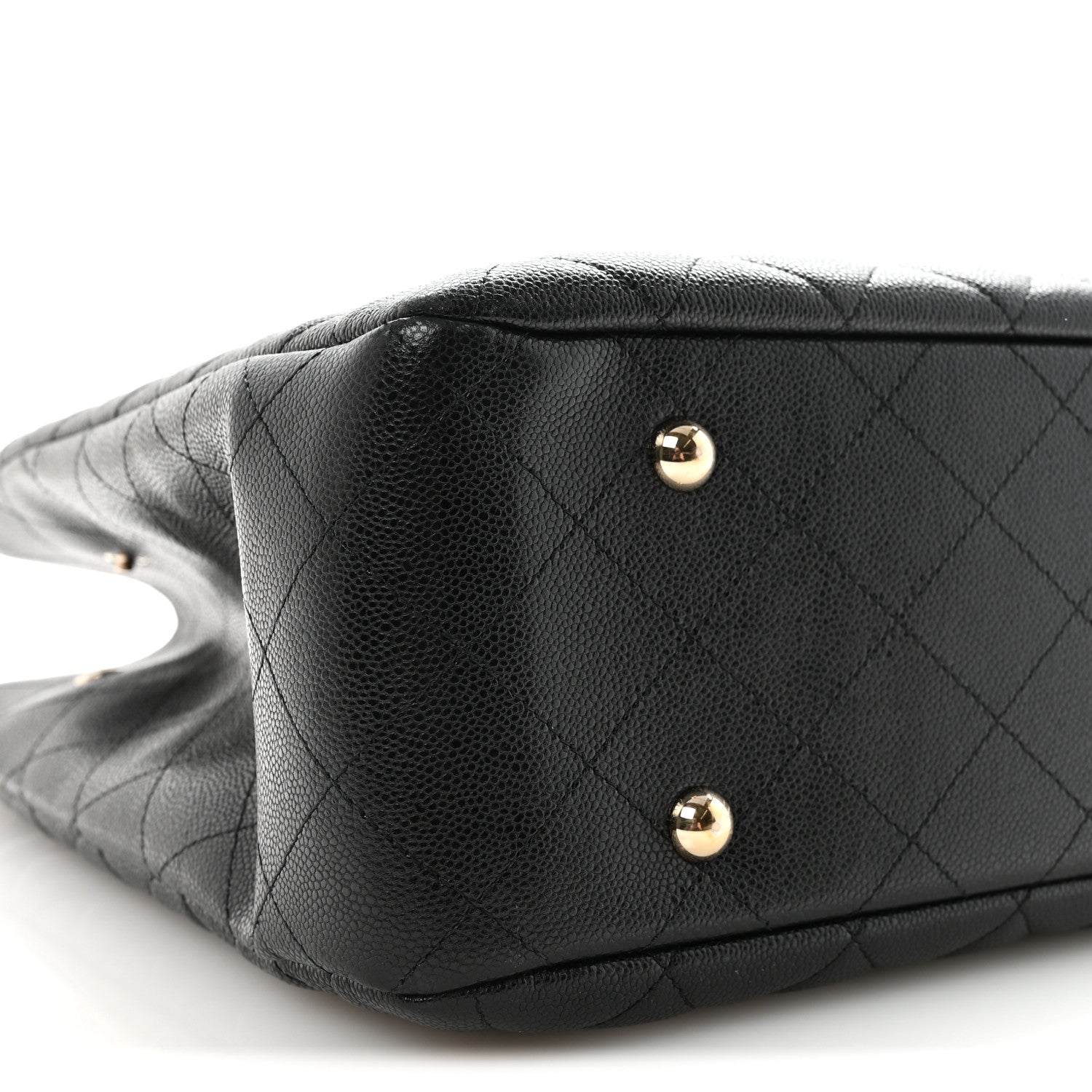 Caviar Quilted Large Shopping Tote Black