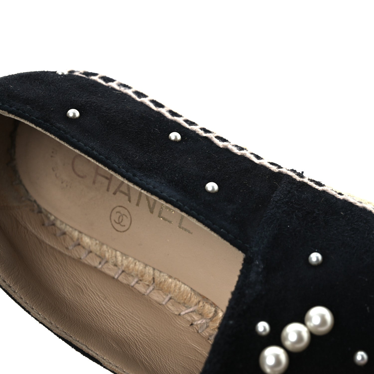 Suede Pearl CC Espadrilles 37 Black