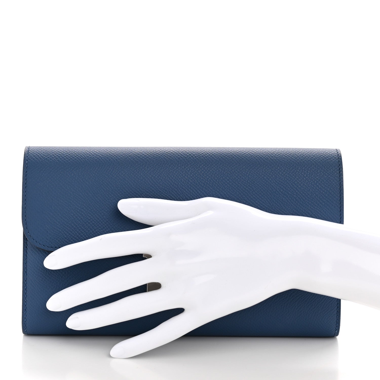 Epsom Constance Verso Long Wallet Bleu Agate Gris Mouette