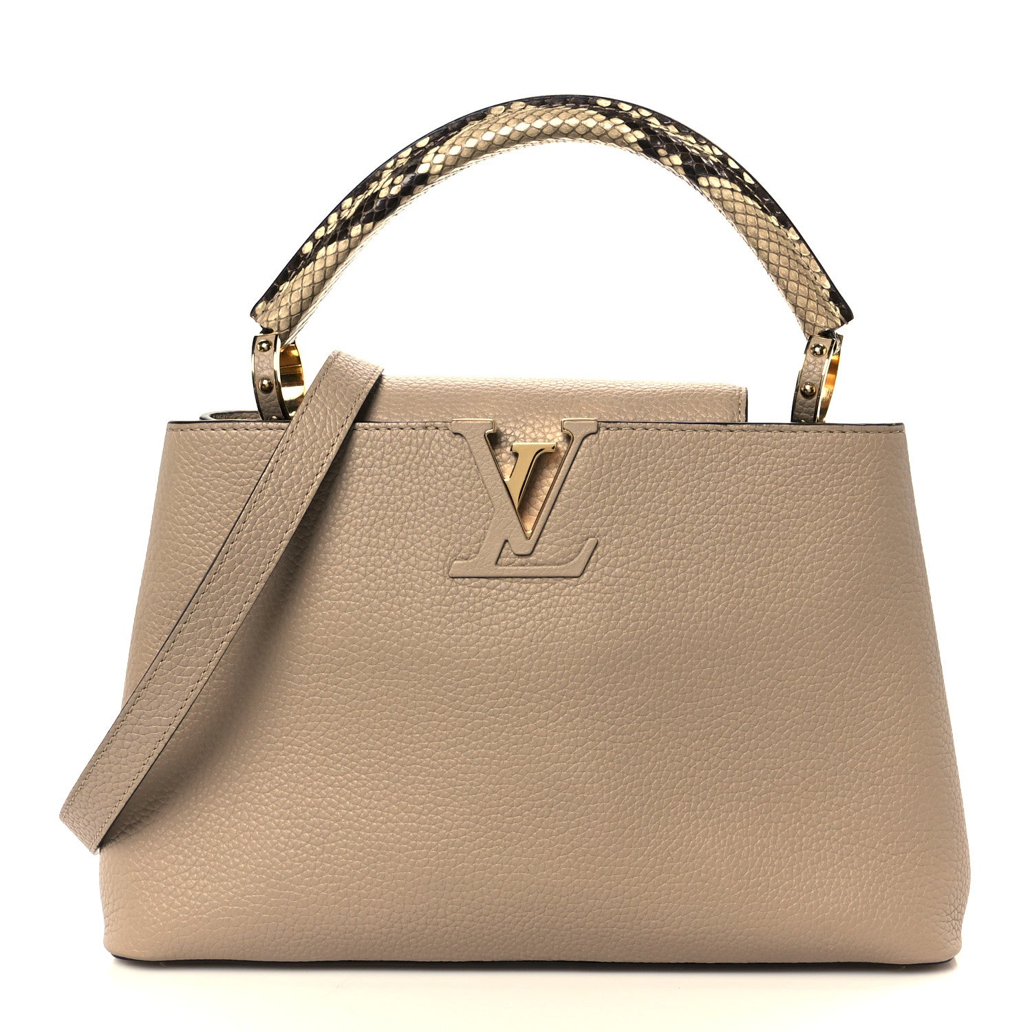 Taurillon Snakeskin Capucines PM Galet