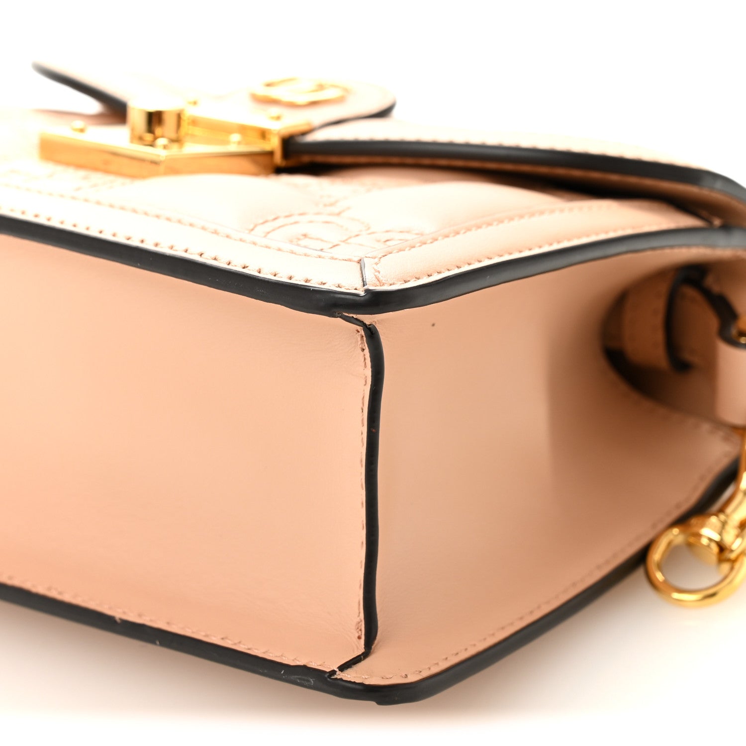 Calfskin GG Matelasse Mini Chain Top Handle Bag Light Pink