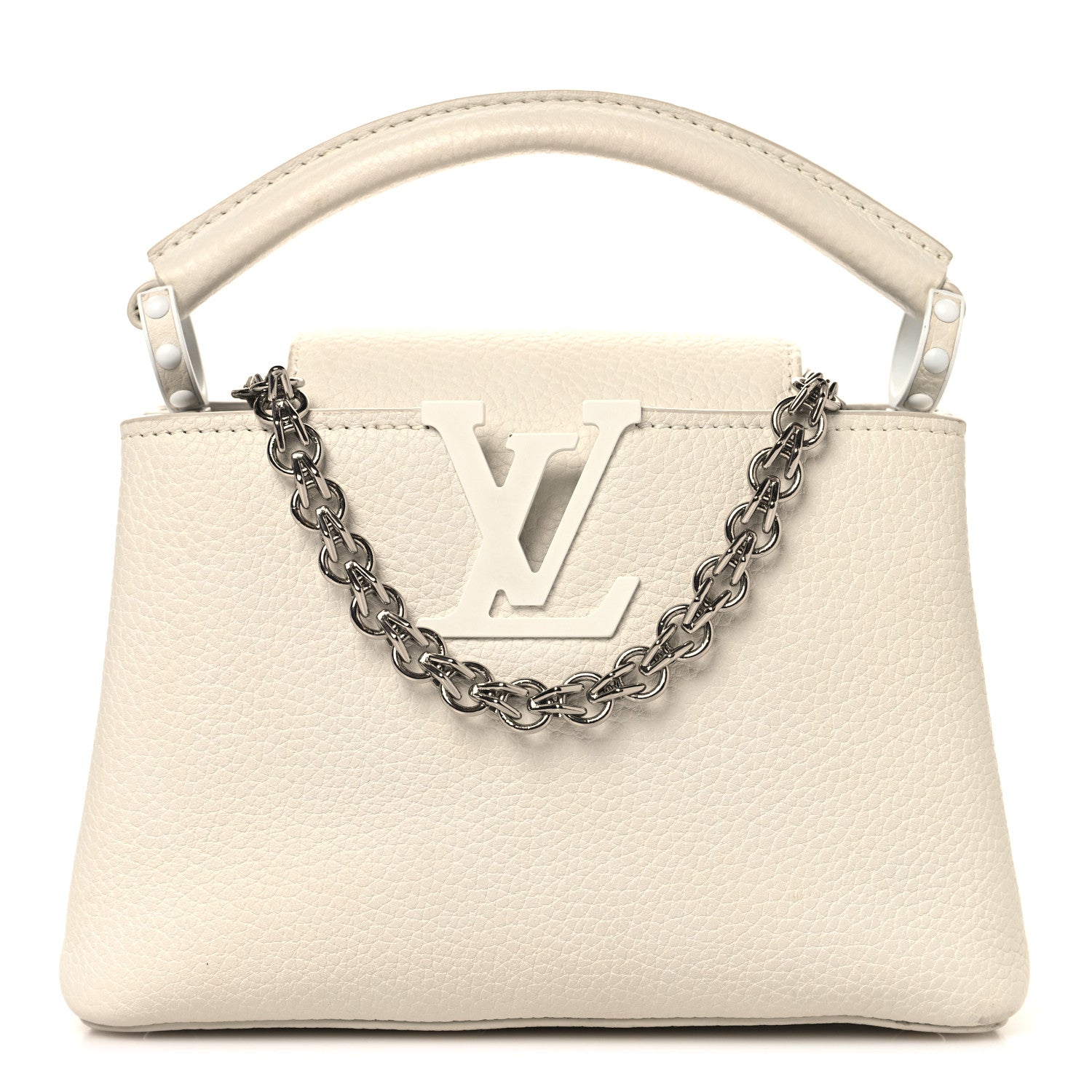 Taurillon Mini Capucines Monochrome  White