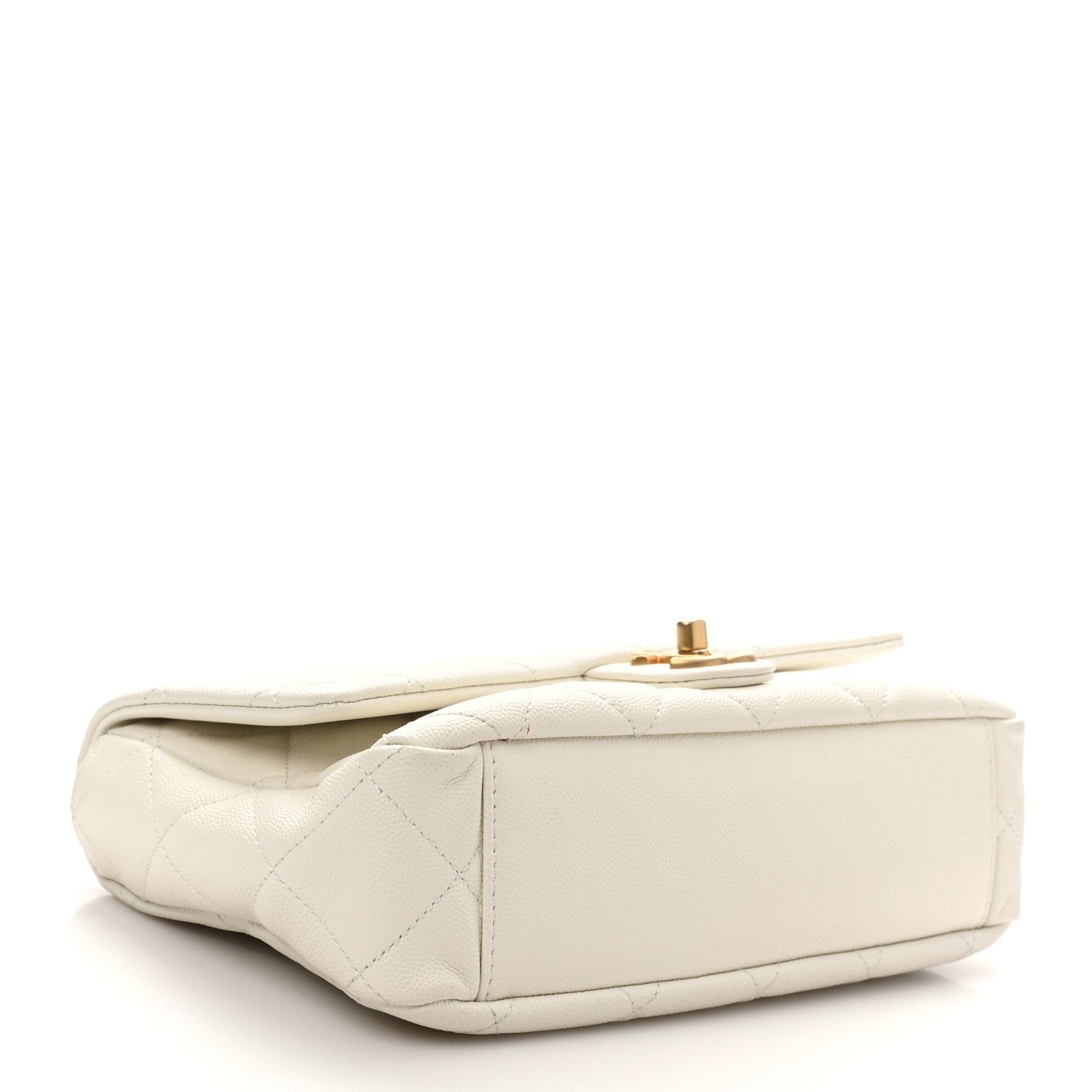 Caviar Quilted Mini Flap White