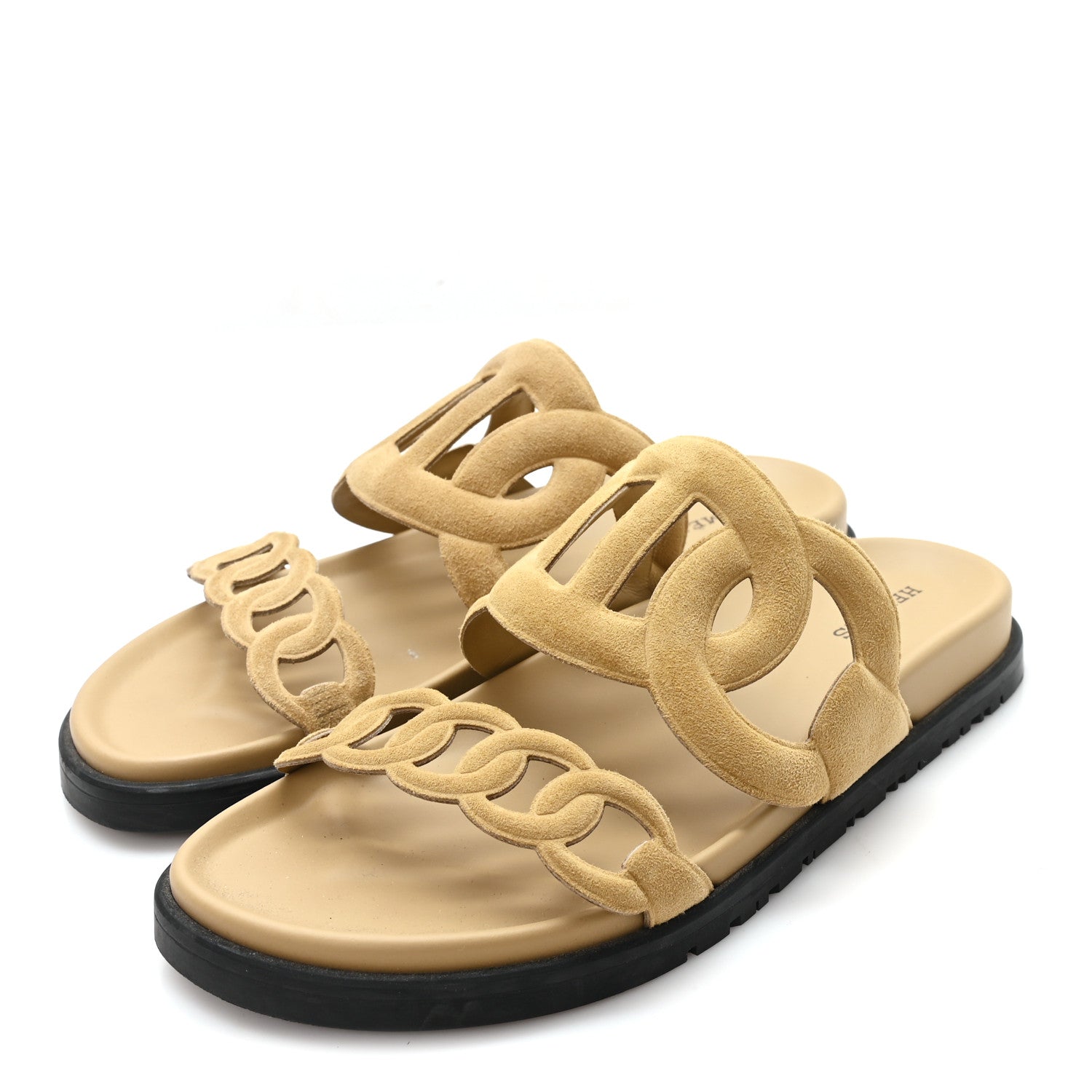Suede Goatskin Extra Sandals 36 Beige Argile