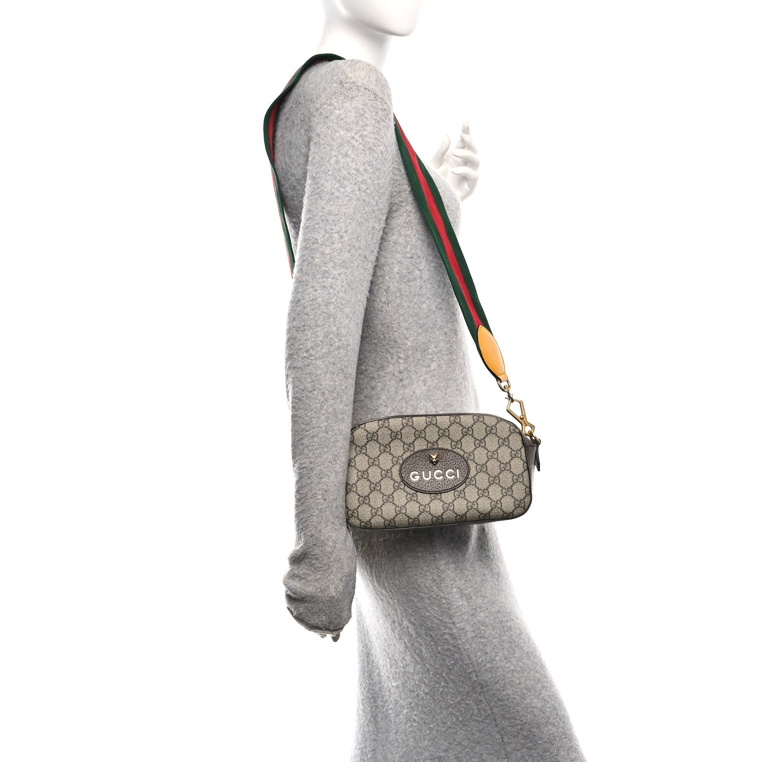 GG Supreme Monogram Web Neo Vintage Shoulder Bag Beige New Acero Crop