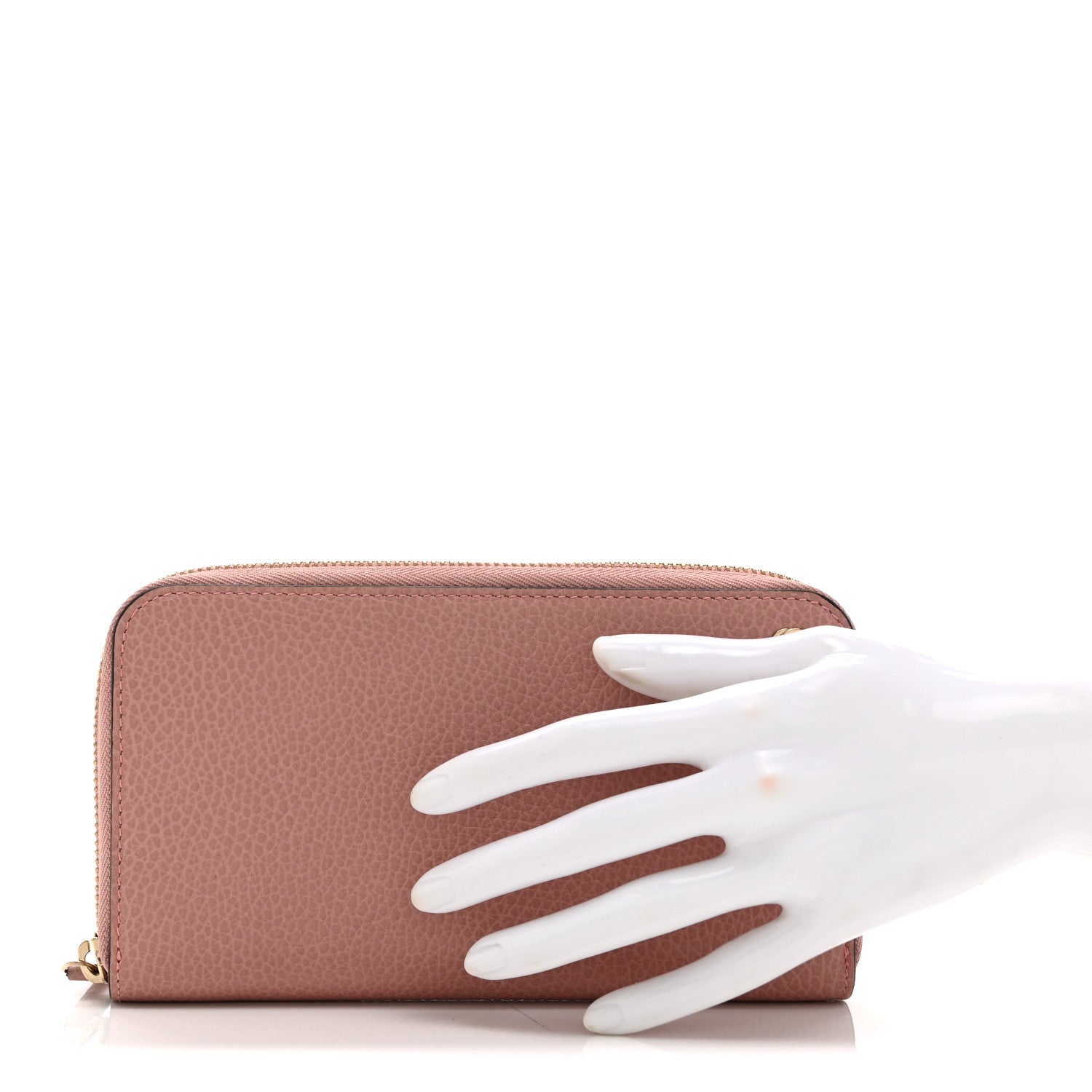 Dollar Calfskin GG Zip Around Wallet Soft Pink