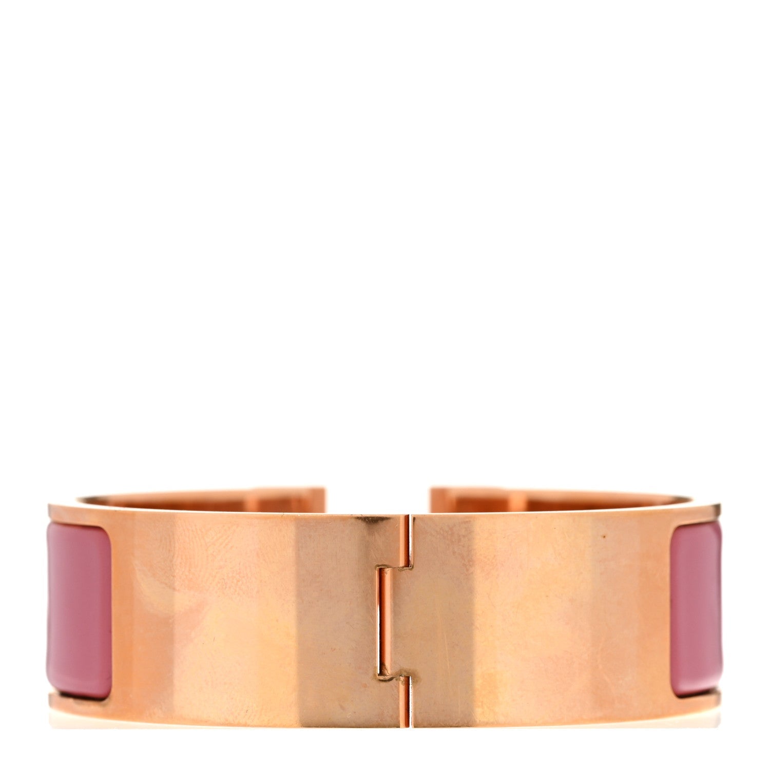 Enamel Wide Clic Clac H Bracelet GM Rose Velours