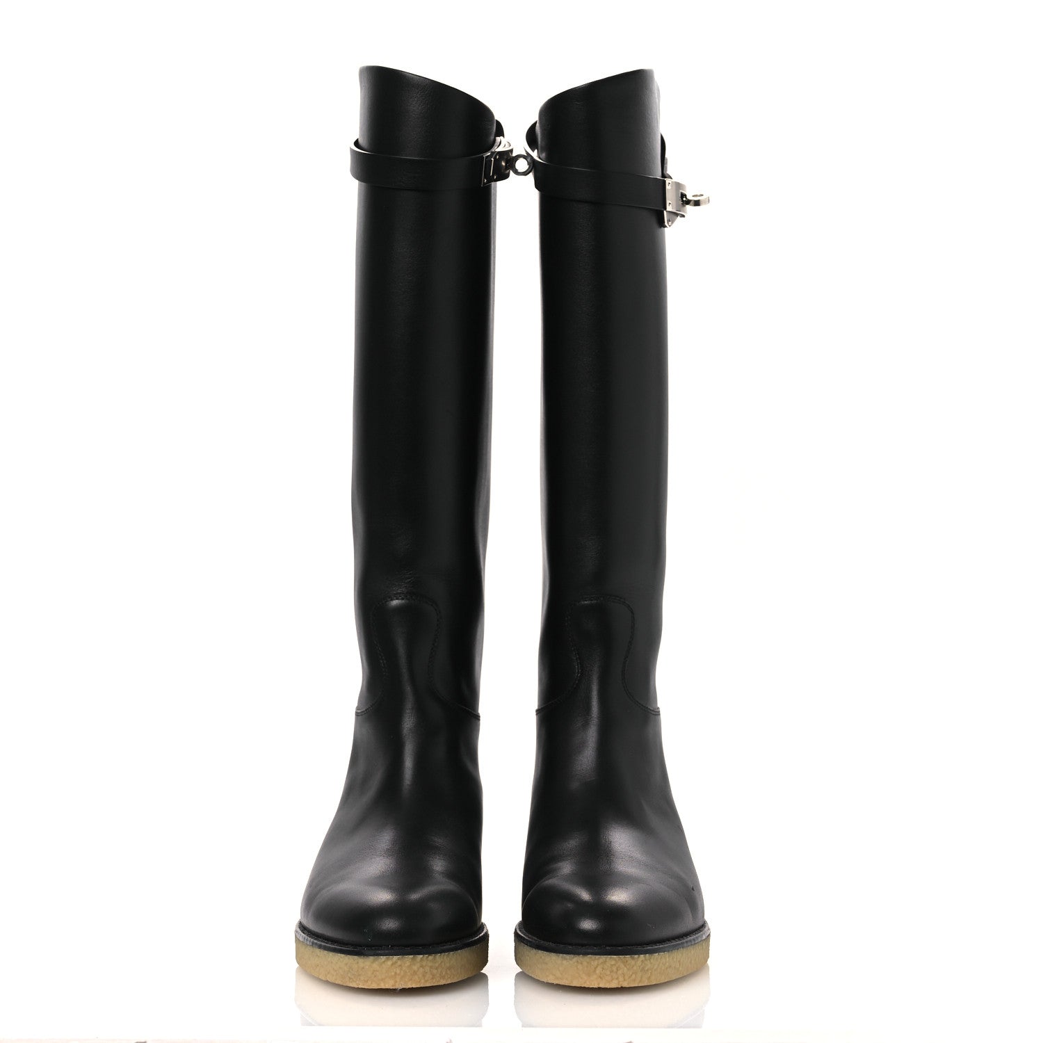 Calfskin Faustine Boots 38 Black