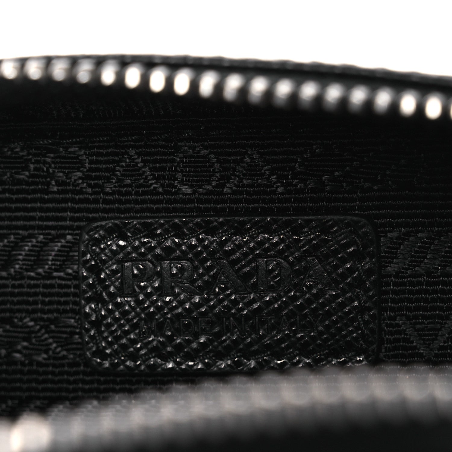 Saffiano Travel Metal Triangle Logo Mini Pouch Shoulder Bag Black