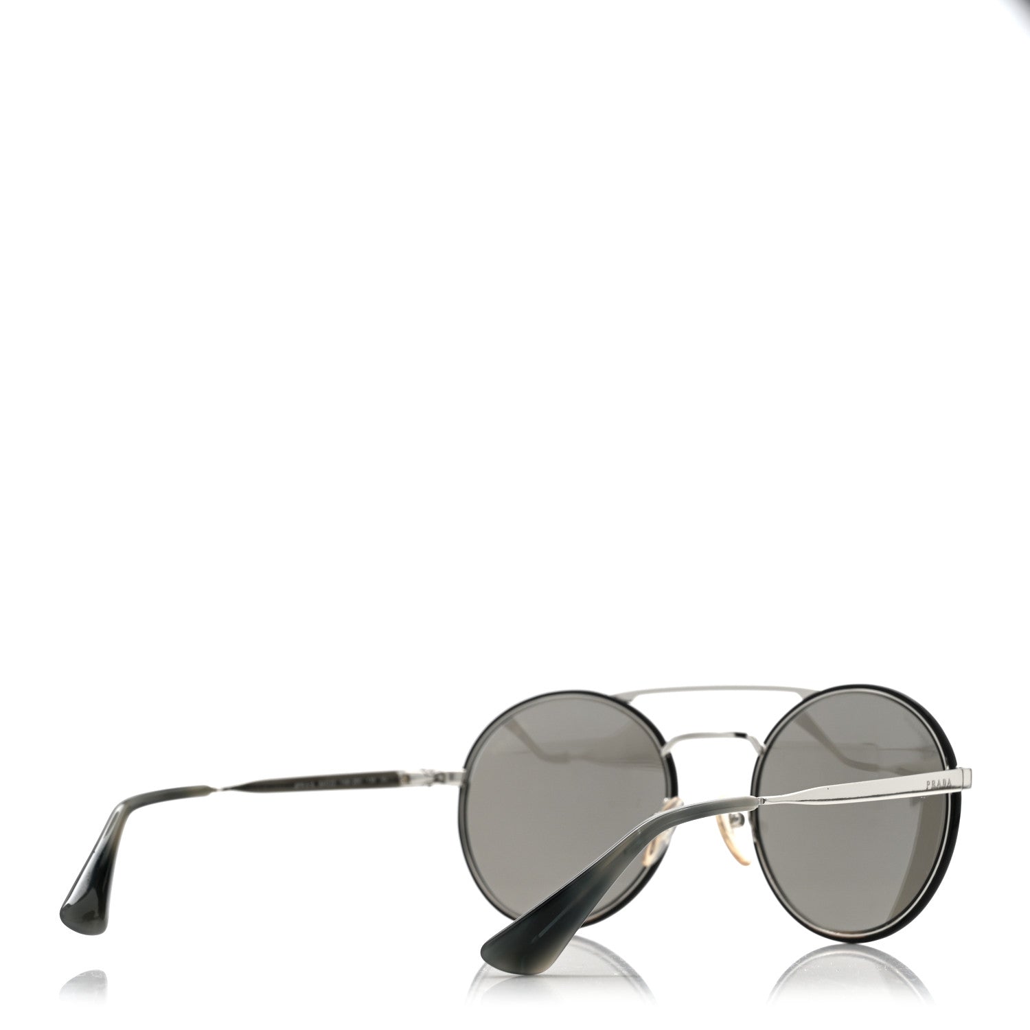 Round Sunglasses SPR 51S Black Silver