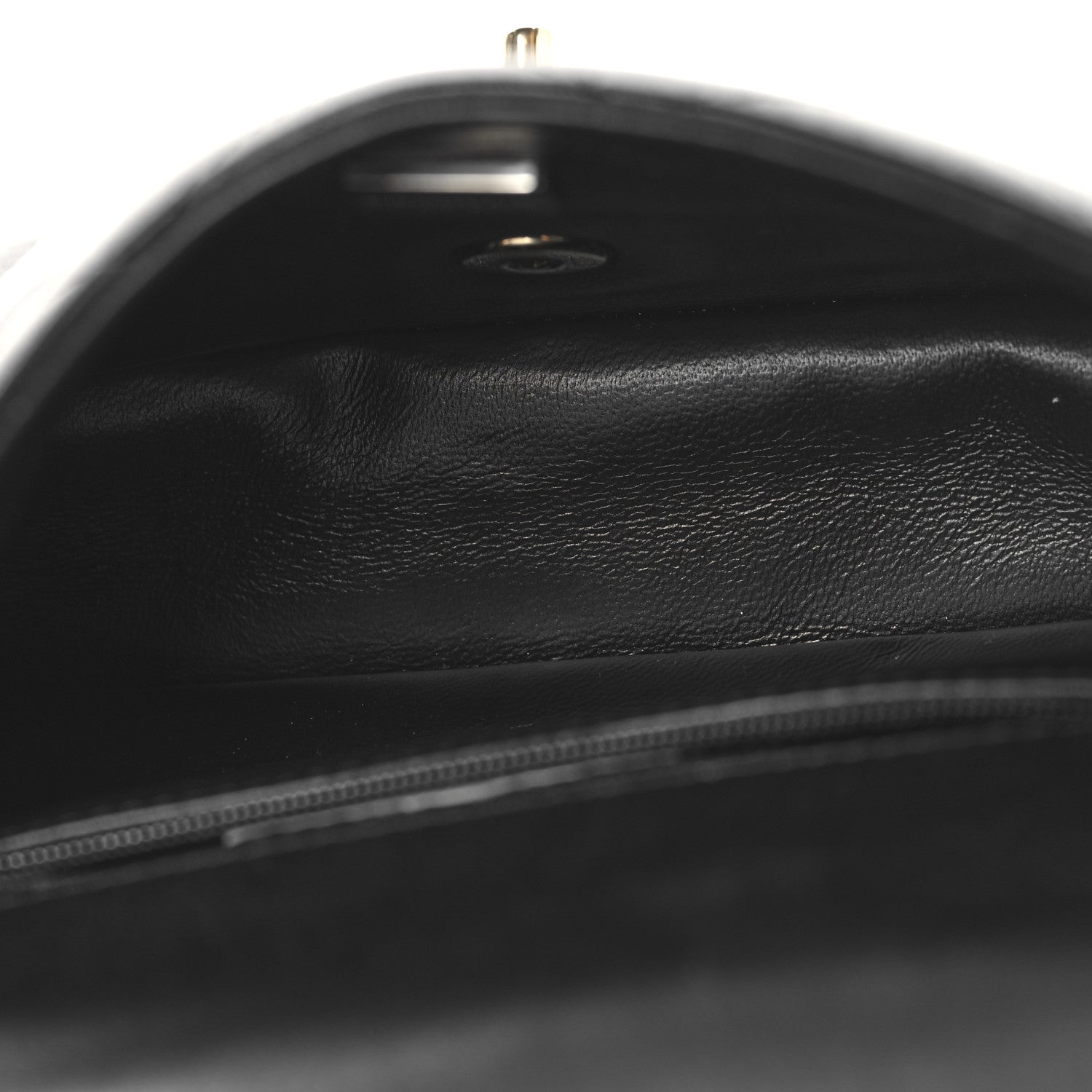 Lambskin Quilted Resin Pearl Chain Top Handle Flap Black