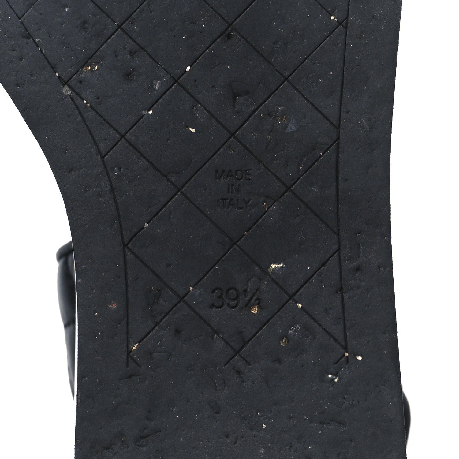 Lambskin Quilted CC Platform Sandals 39.5 Black