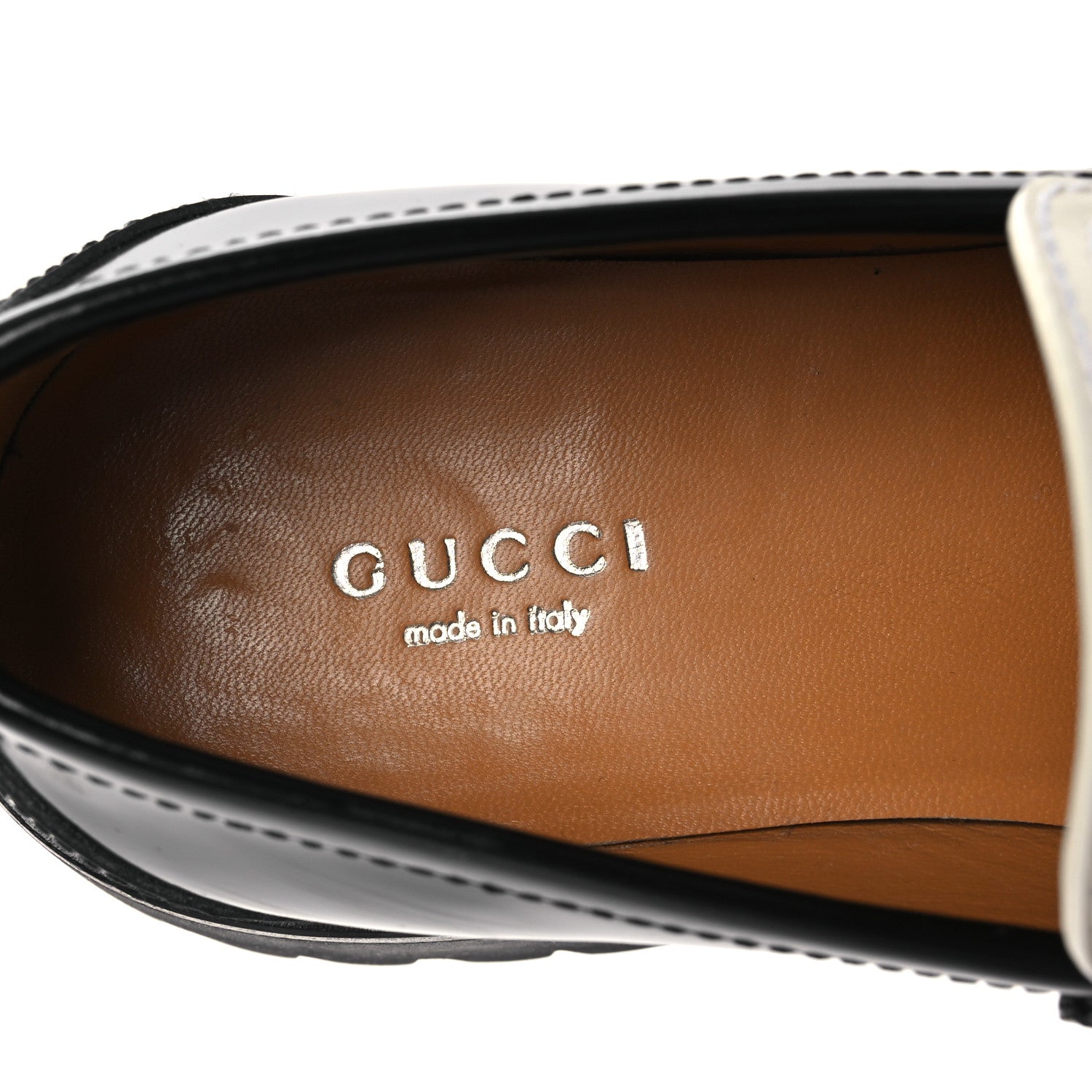 Cordovan Lux Womens Interlocking G Platform Lug Sole Loafers 36 Black Off White