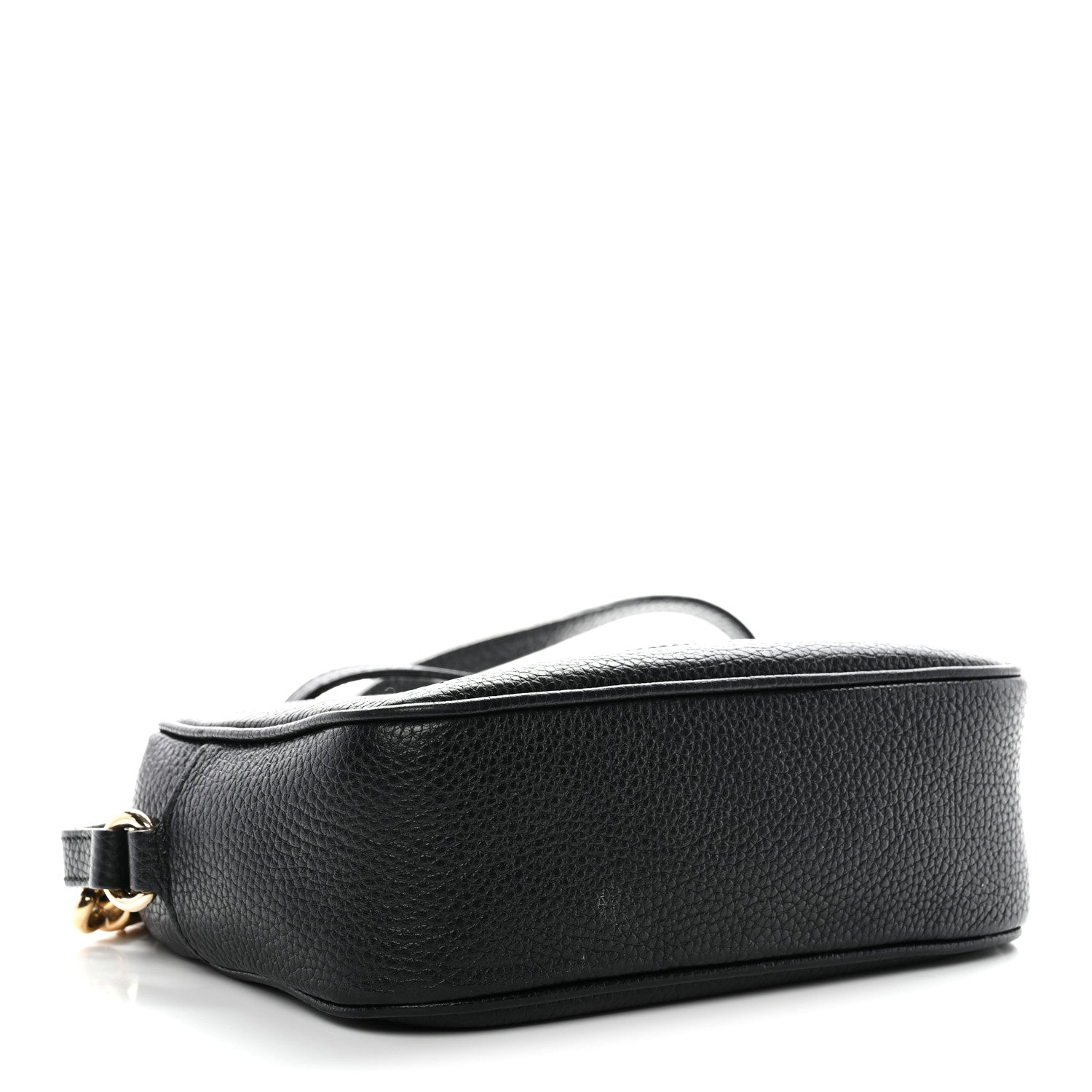 Pebbled Calfskin Small Soho Disco Bag Black