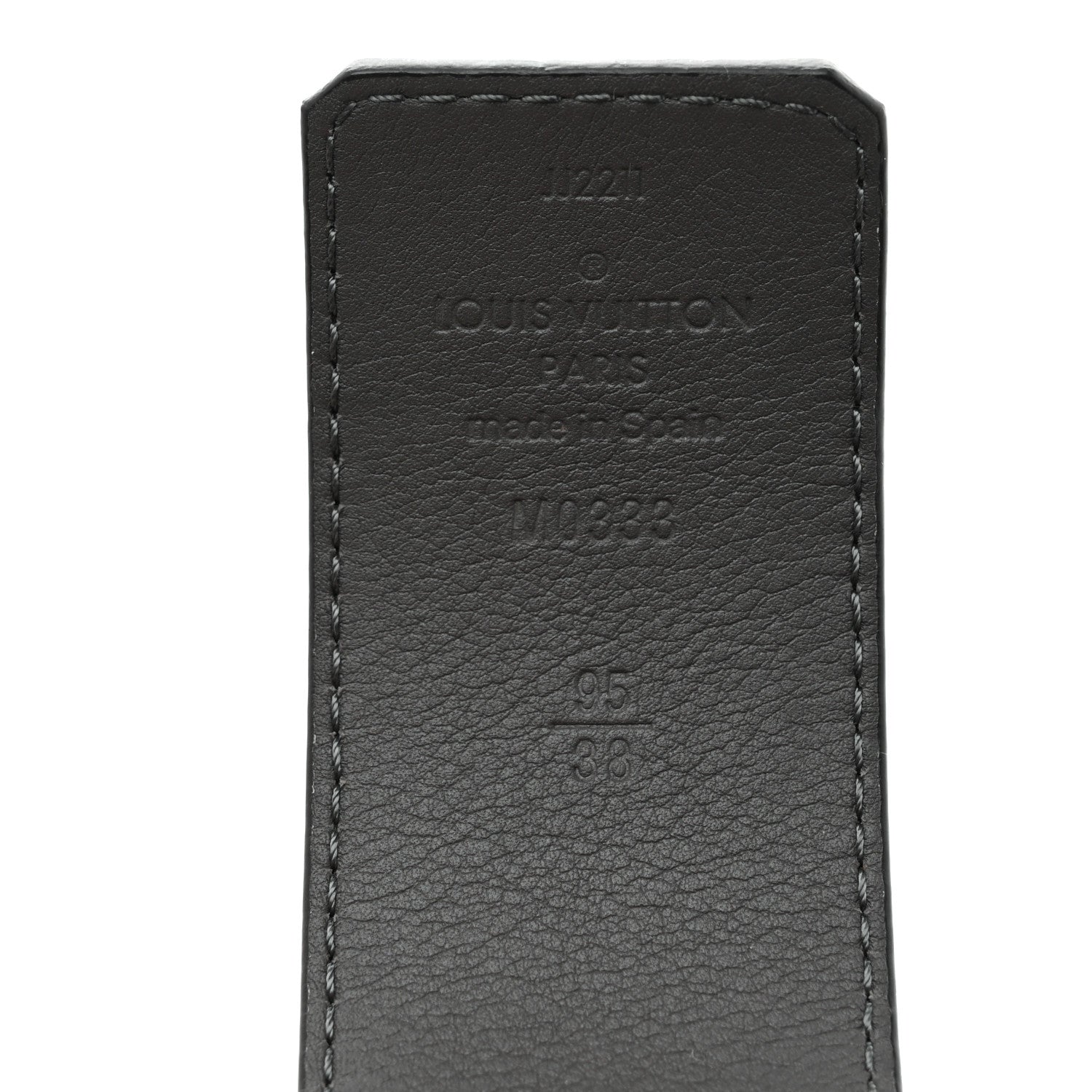 Calfskin 40mm Damier LV Initiales Reversible Belt 95 38 Gray Black