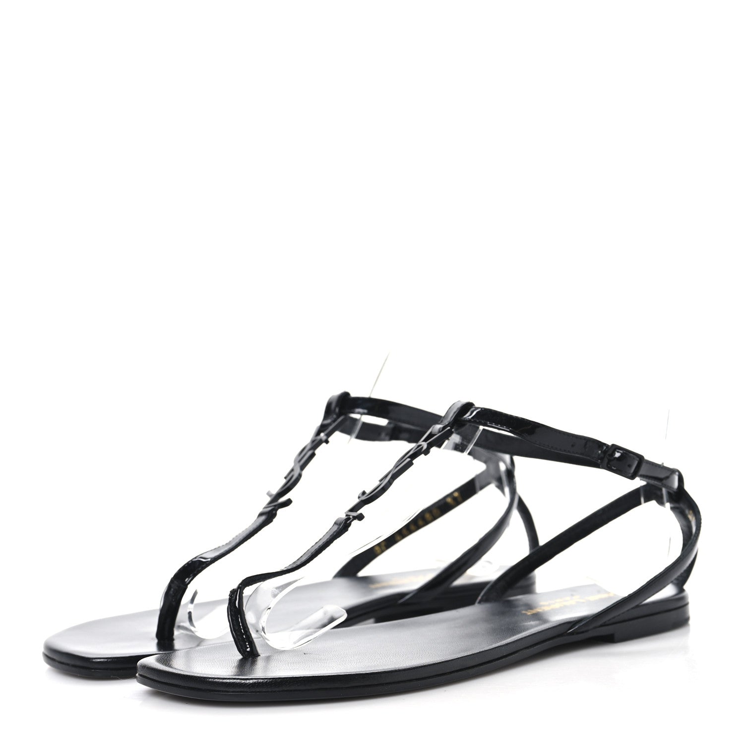 Patent Calfskin Nu Pieds 05 Sandals 37 Black