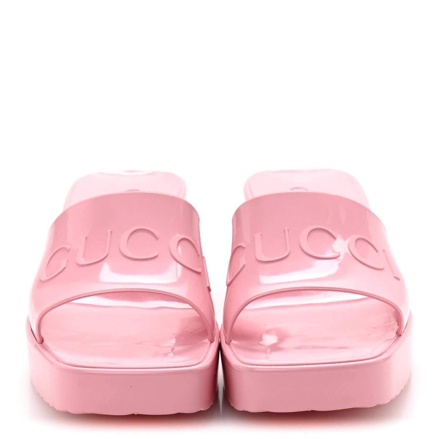 Rubber Gucci Logo Womens Platform 20/60mm Slide Sandals 37 Wild Rose