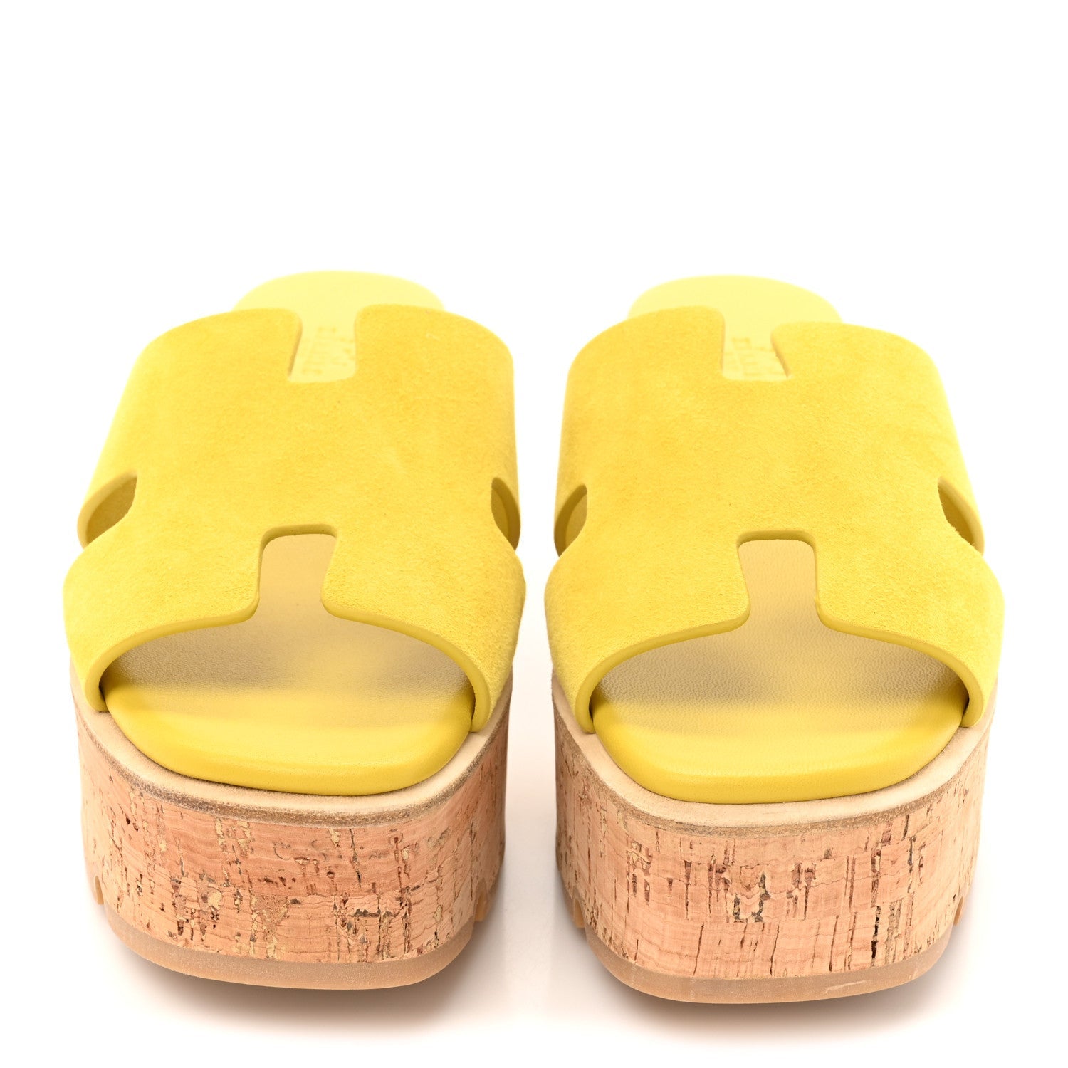 Suede Goatskin Cork Eze 30 Sandals 39 Jaune Citron