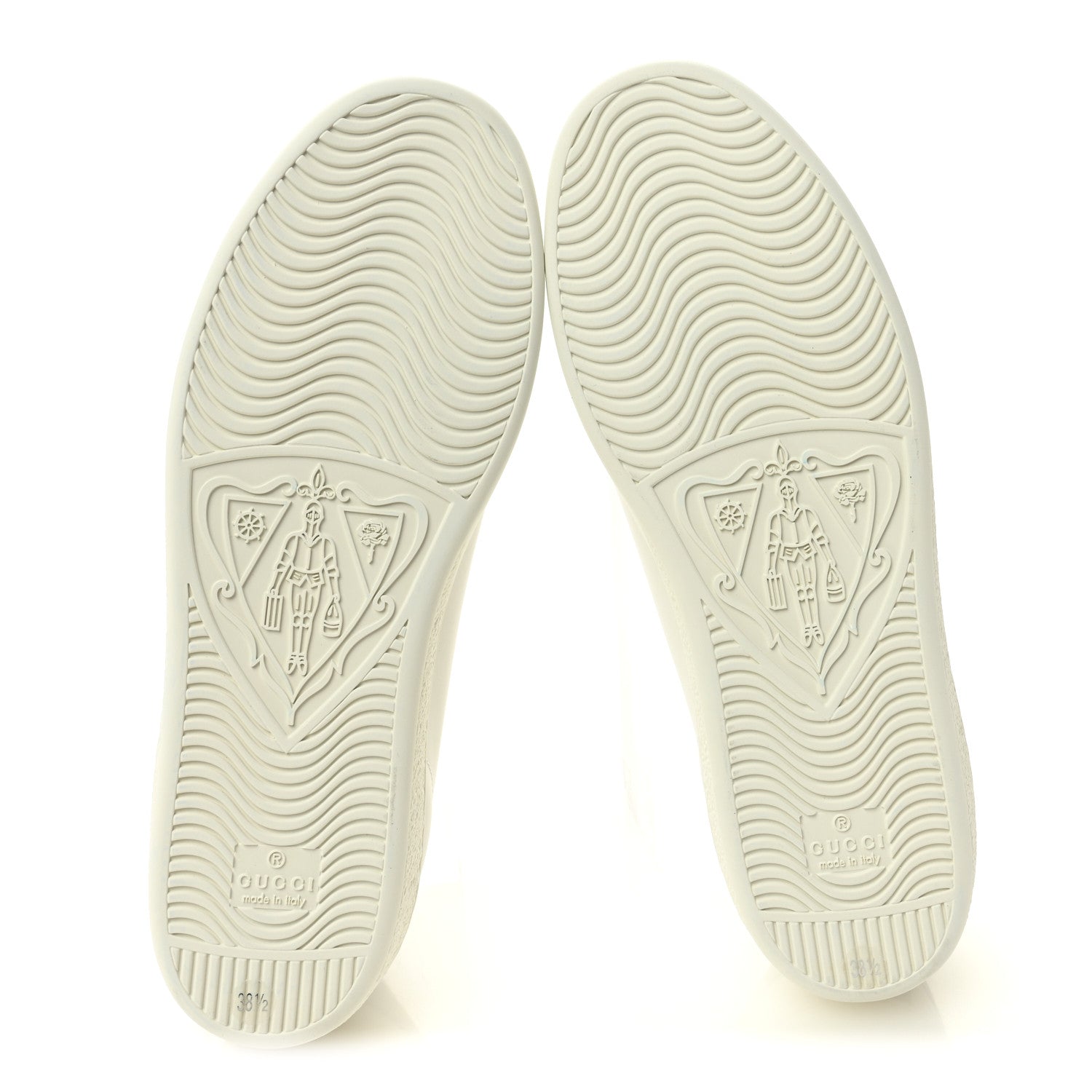 Calfskin Interlocking G Perforated Womens Ace Sneakers 38.5 White Grey Sky