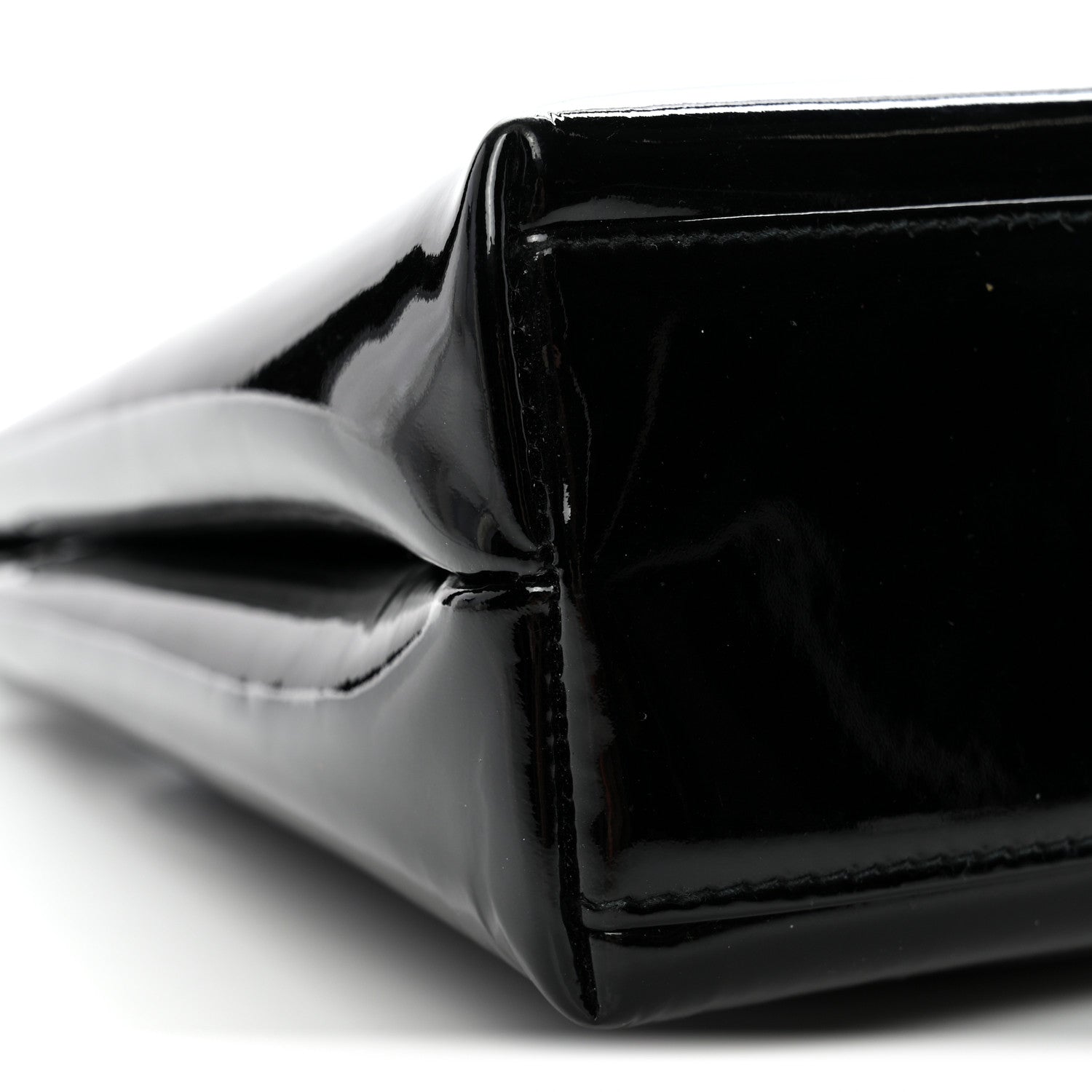 Patent Small Kelly Flap Bag Black