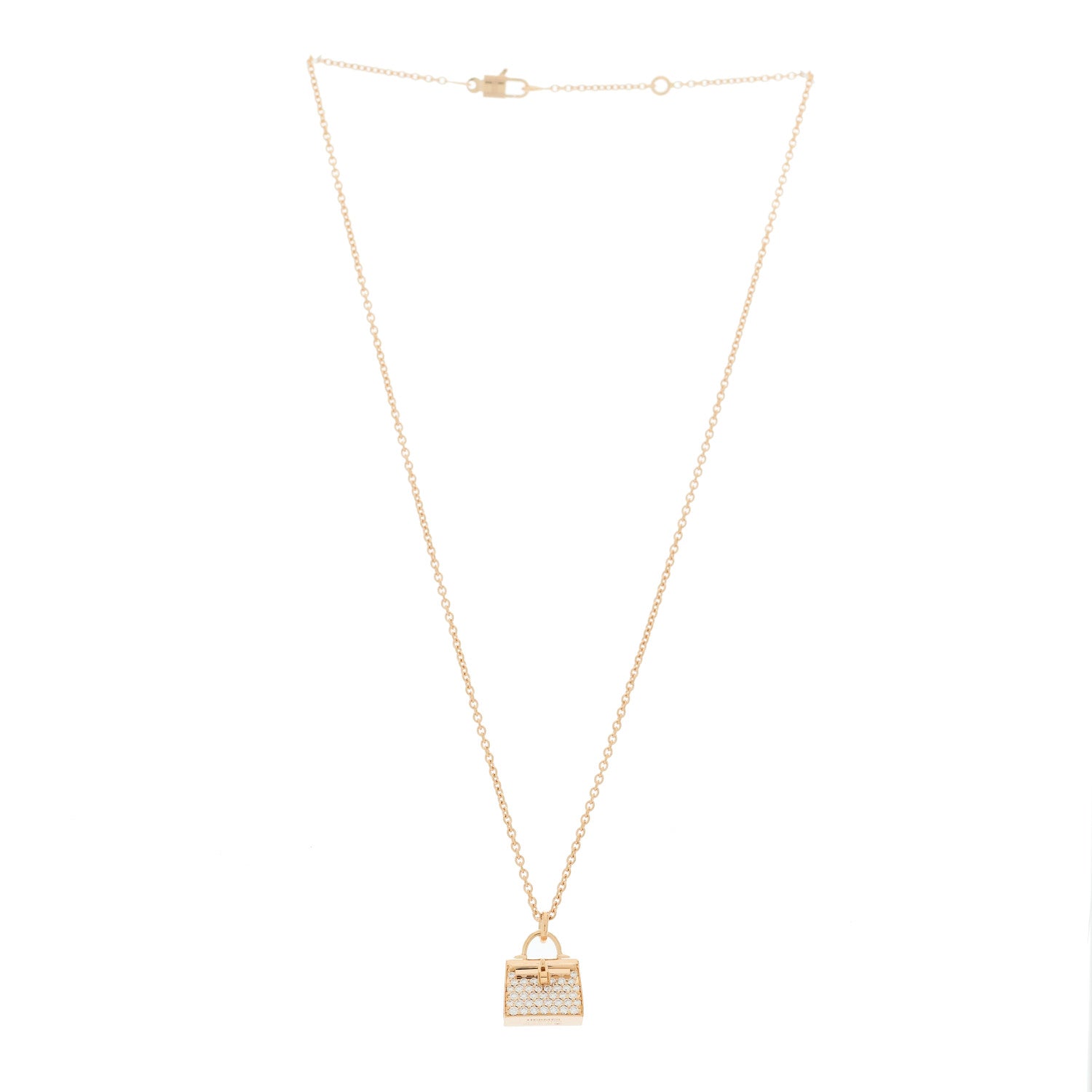 18K Rose Gold Diamond Kelly Amulettes Pendant Necklace