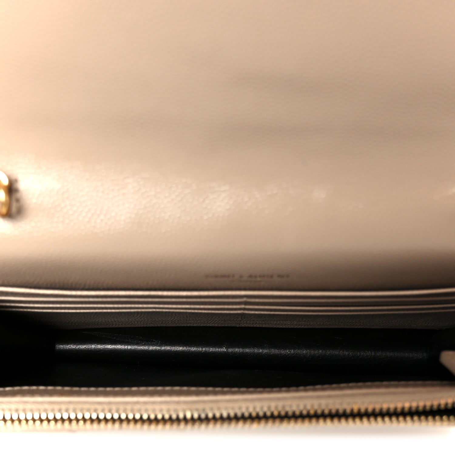 Grain De Poudre Matelasse Chevron Monogram Envelope Chain Wallet Dark Beige