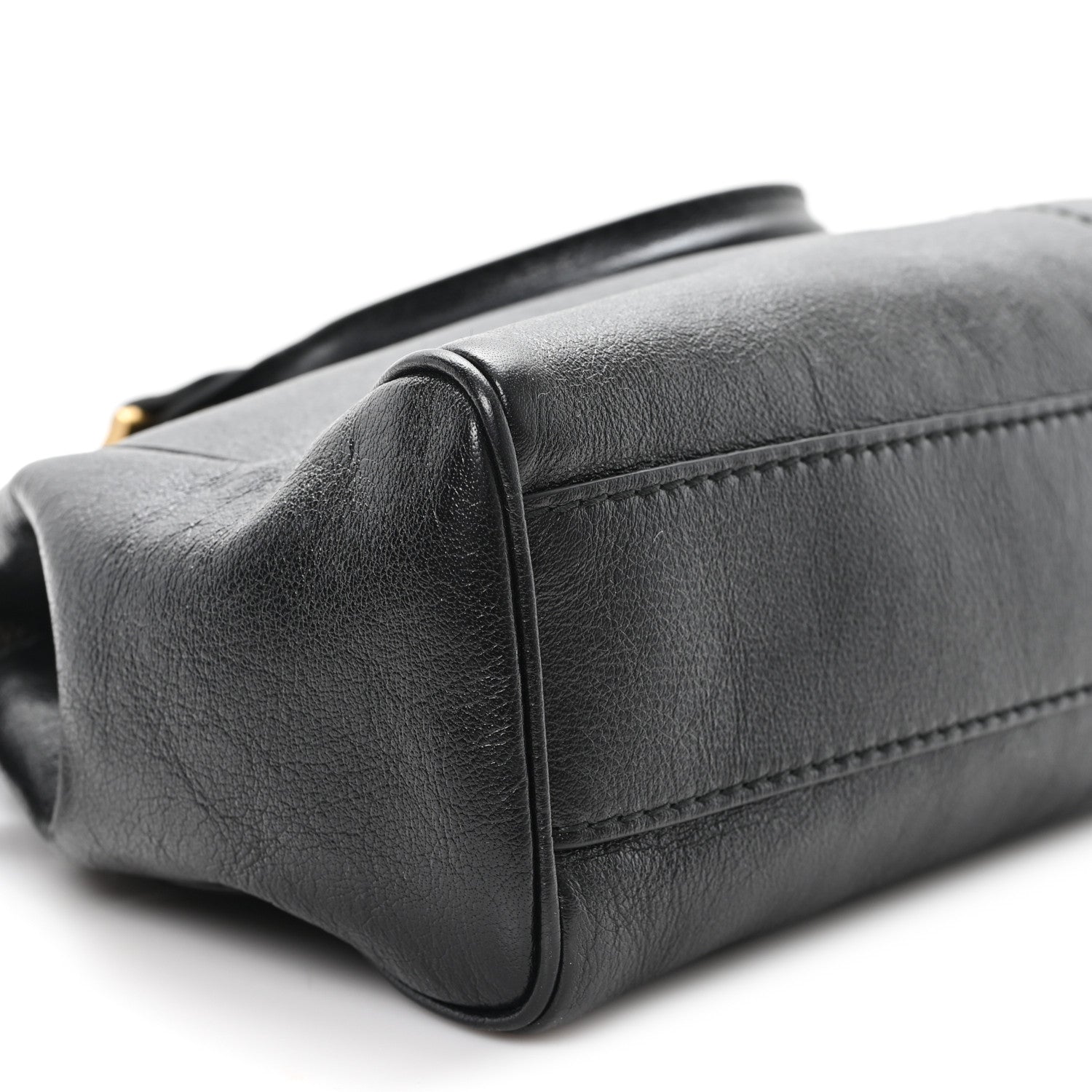Calfskin Medium Re(Belle) Top Handle Bag Black