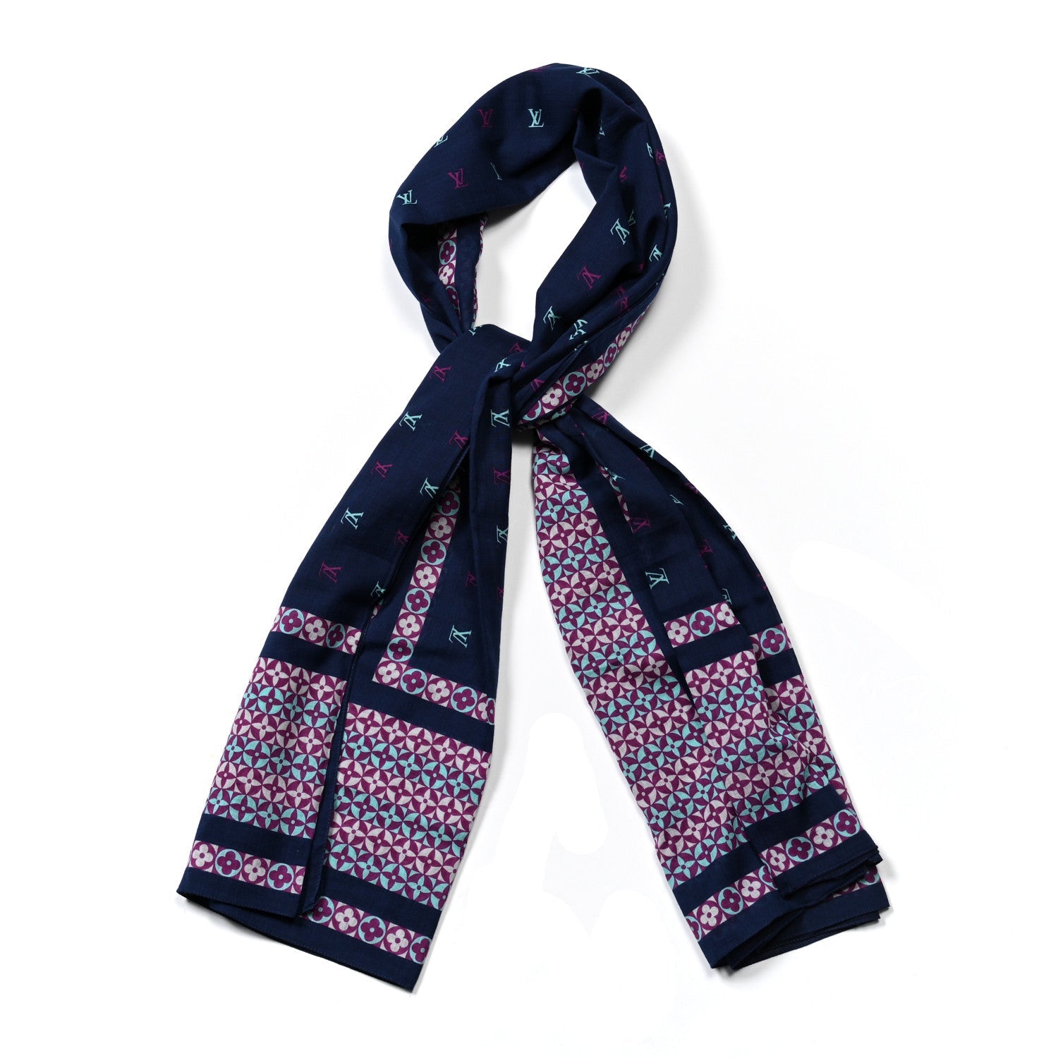 Cotton Monogram Shawl Multicolor