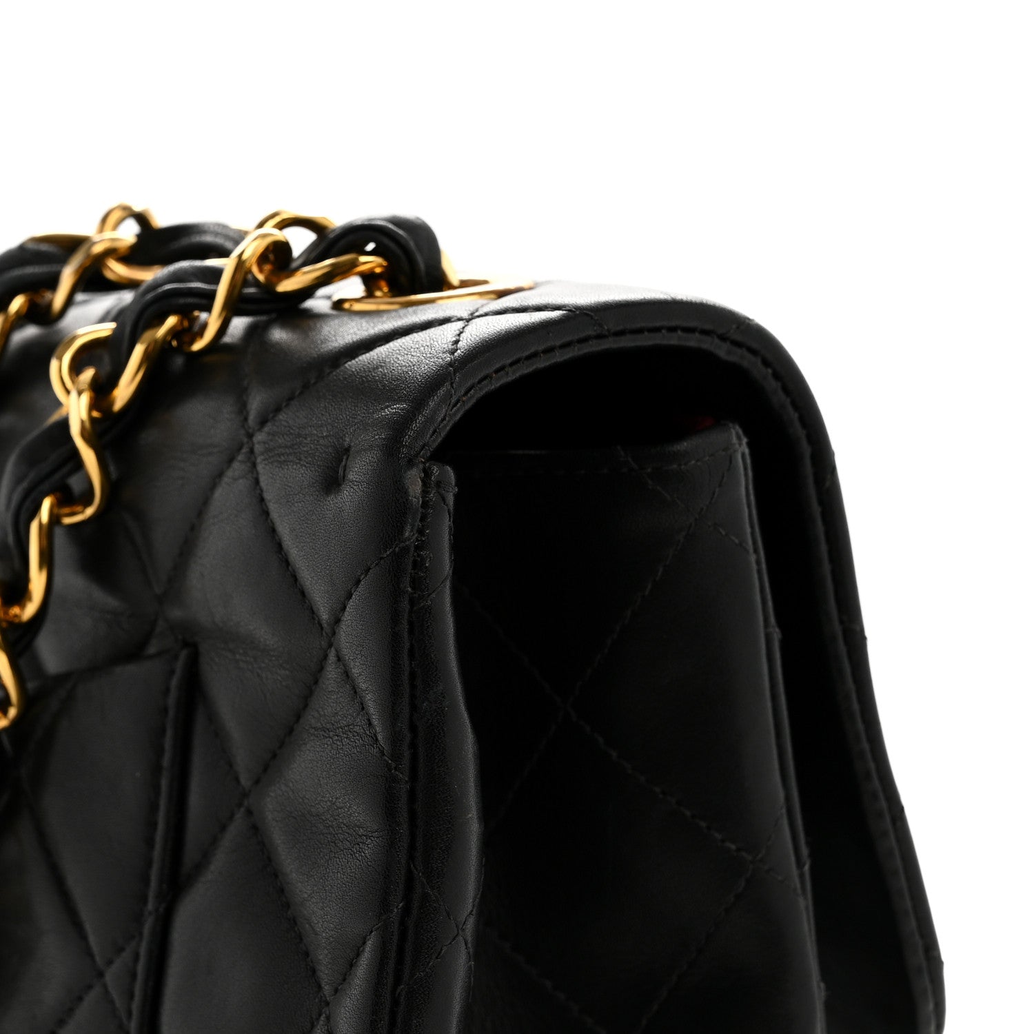 Lambskin Quilted XL Jumbo Single Flap Black