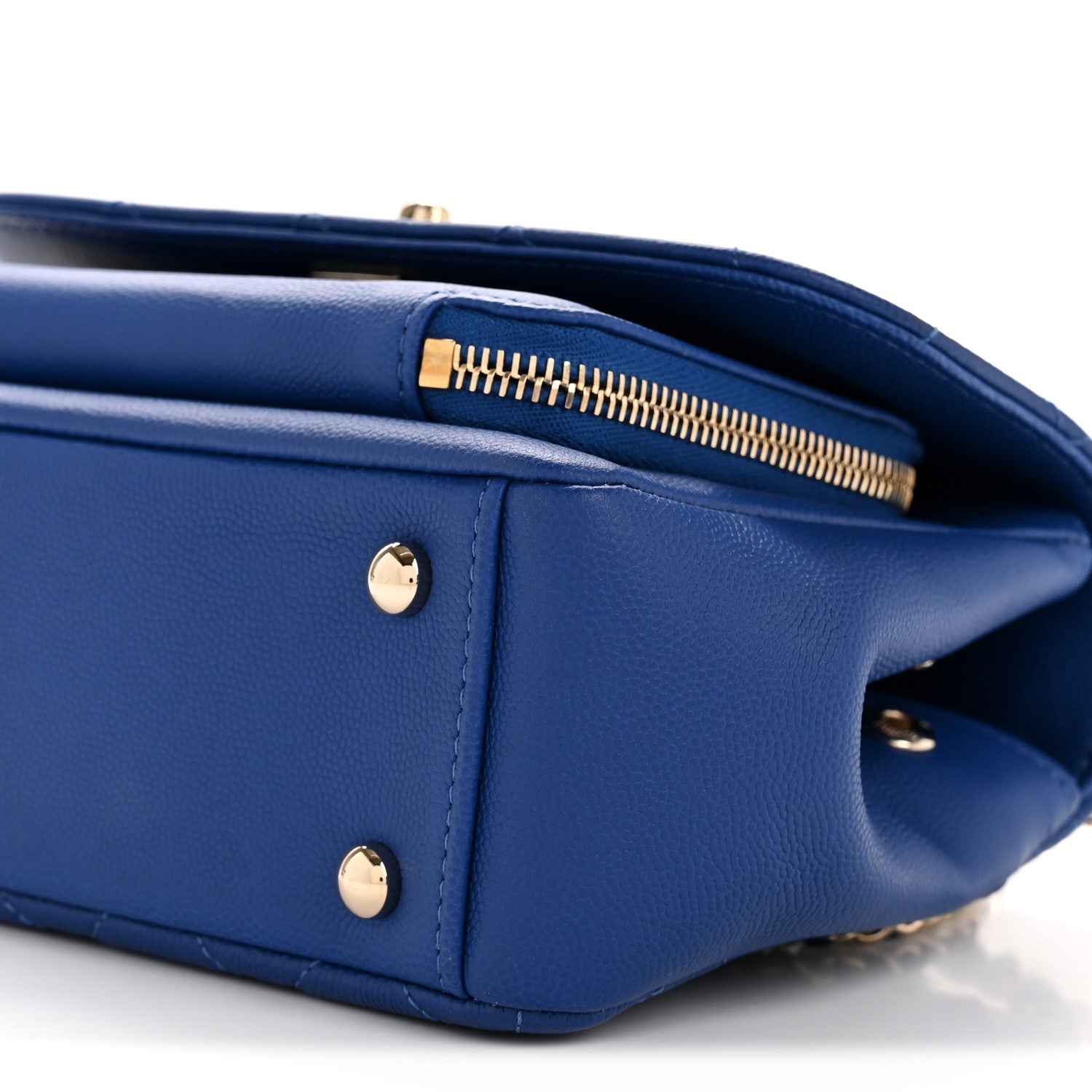 Caviar Quilted Small Business Affinity Flap Dark Blue
