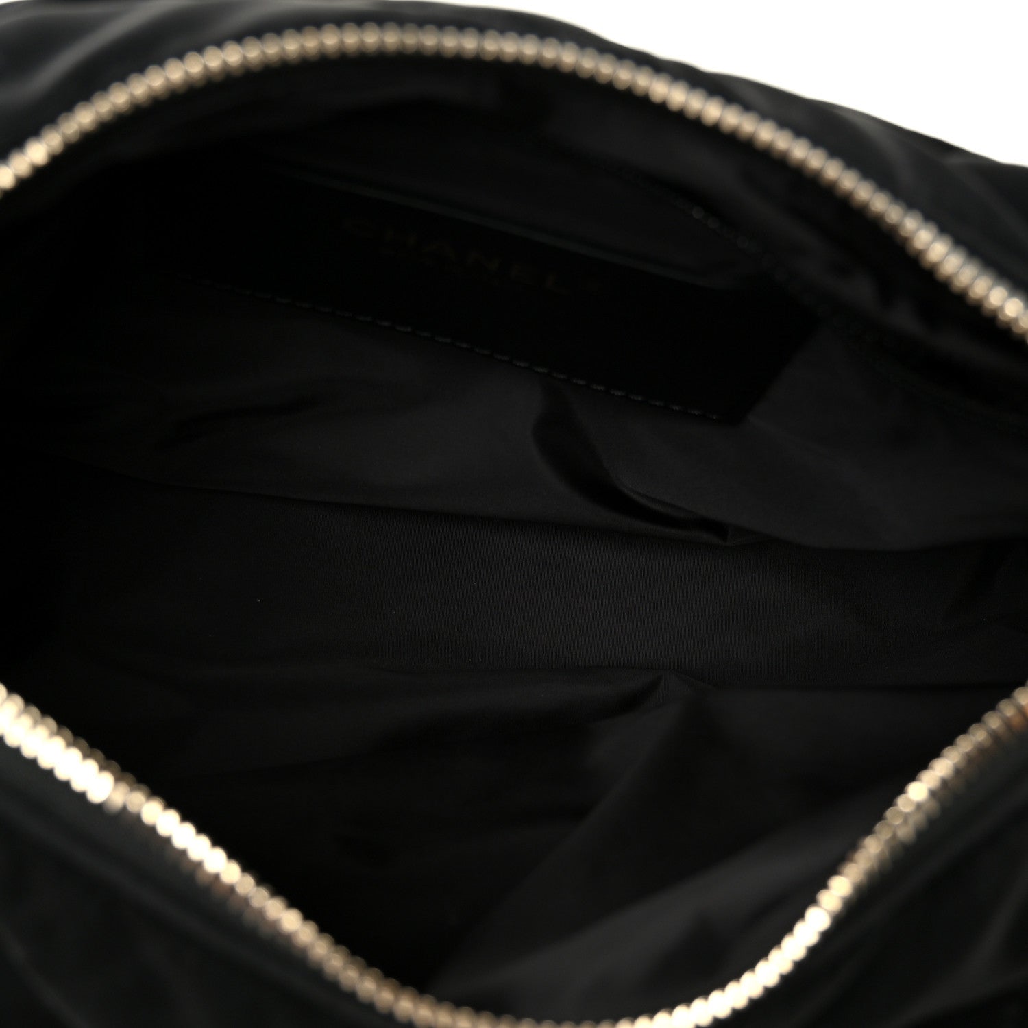 Nylon Velvet Effect Quilted Large Bowling Bag Black