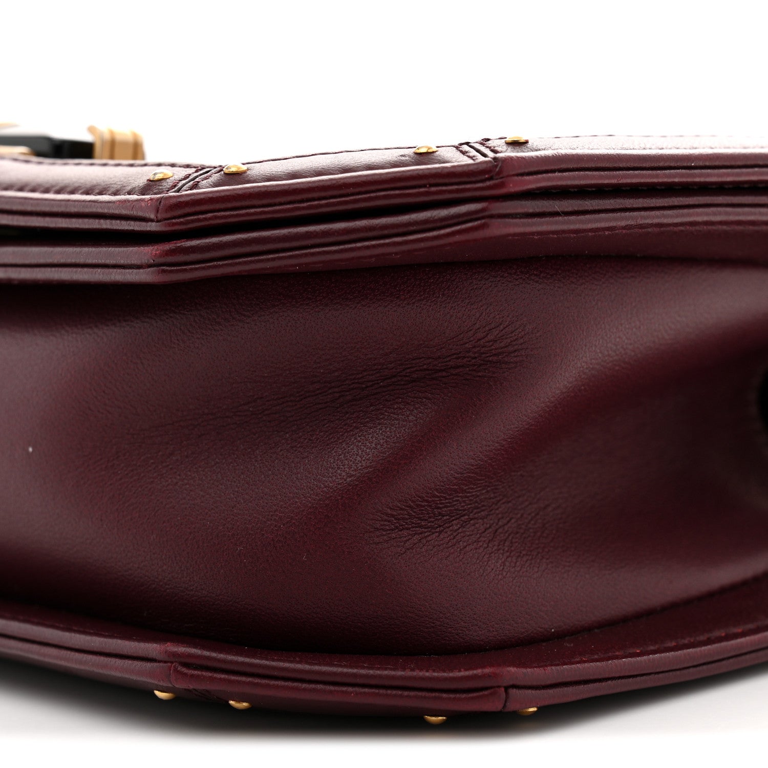 Calfskin Quilted Small Octagon CC Clasp Flap Bag Red Gold