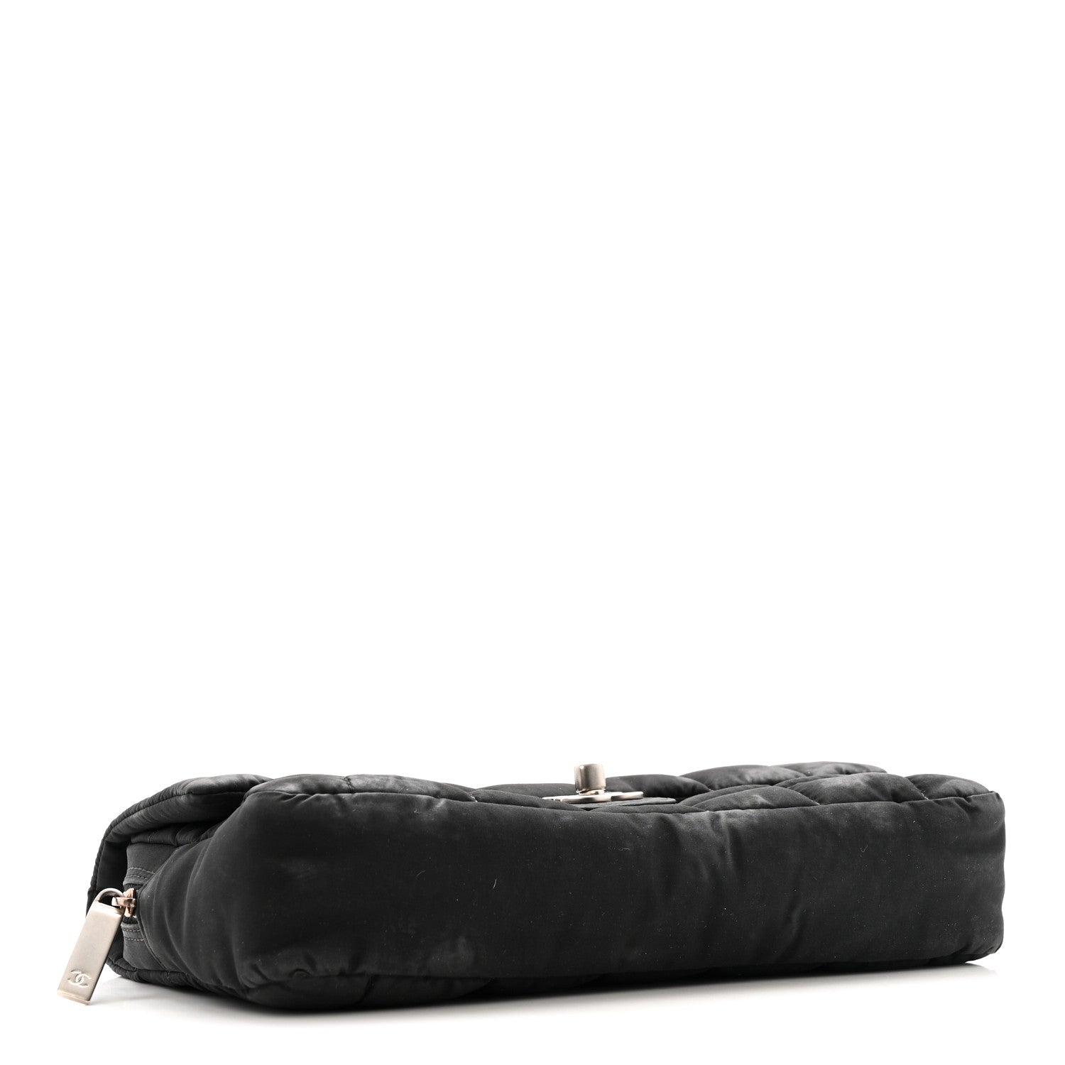 Nylon Square Quilted Flap Black