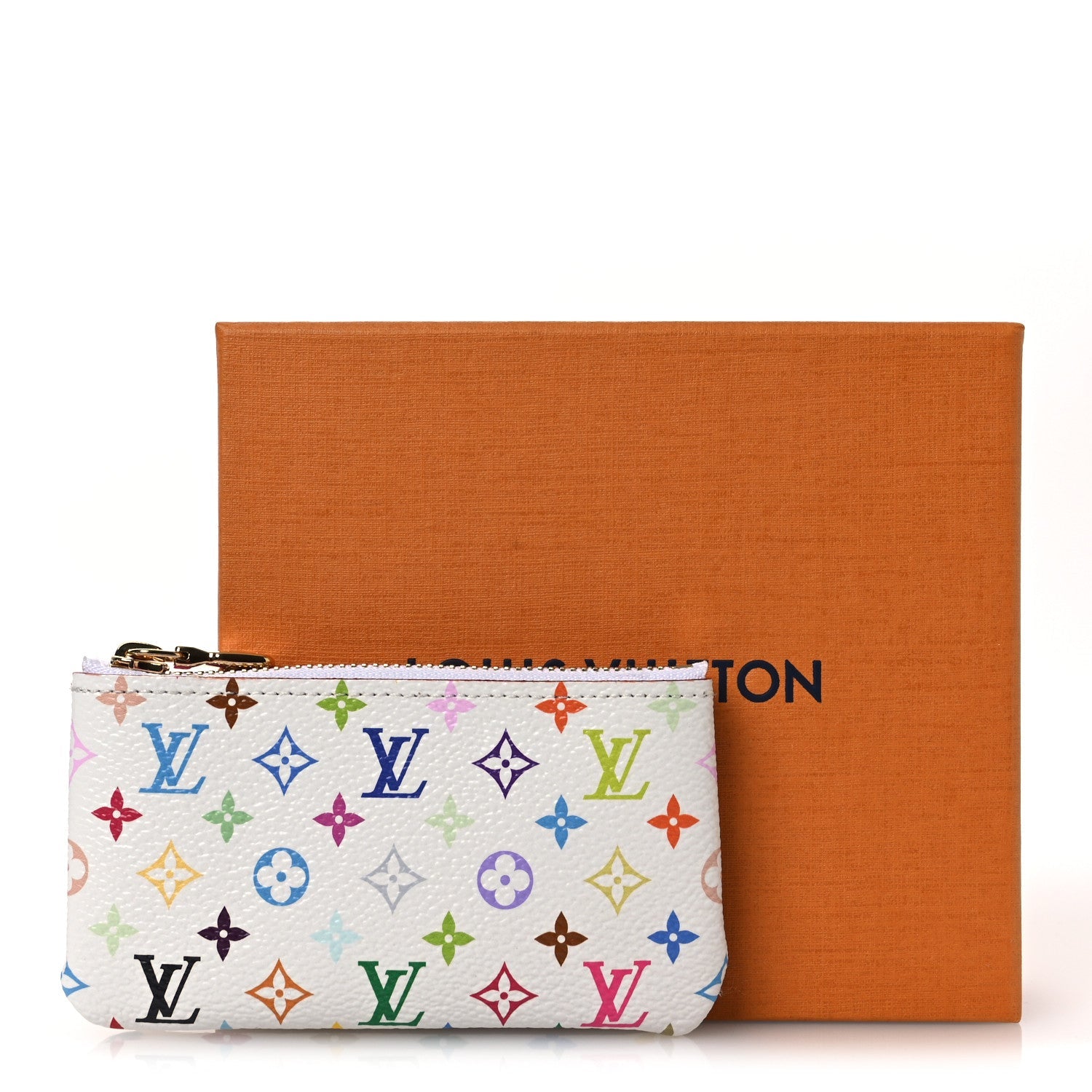 LV X TM Monogram Multicolor Key Pouch White