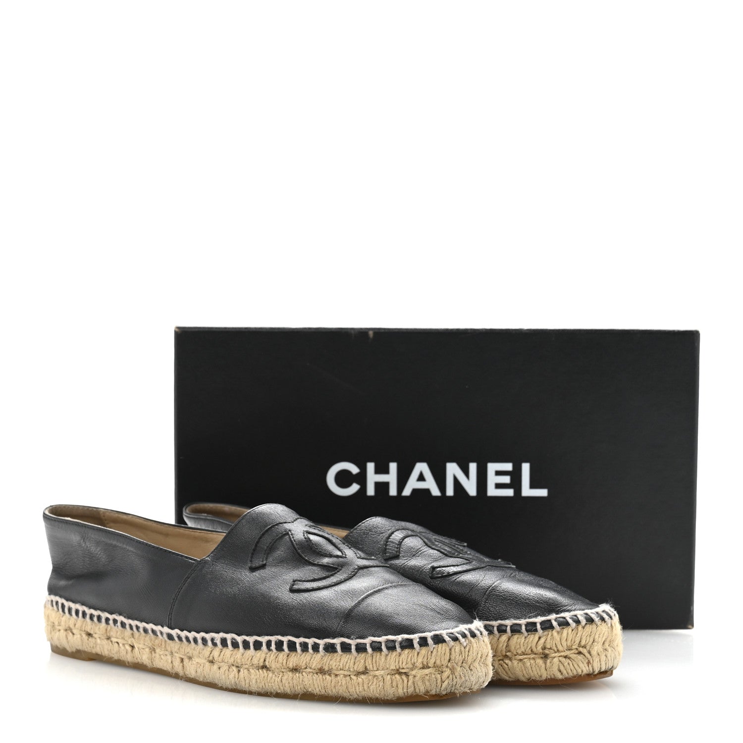 Lambskin CC Espadrilles 39 Black