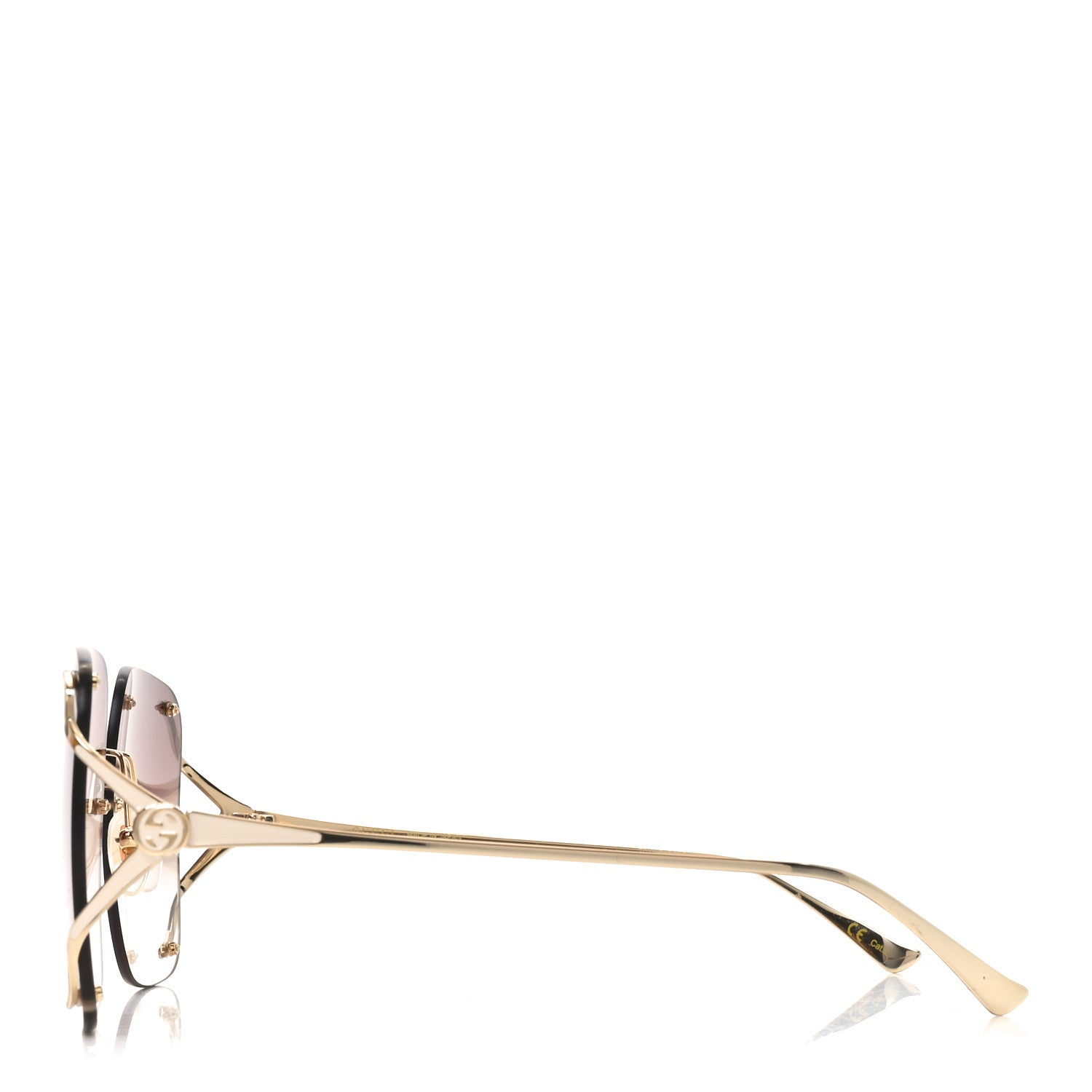 Metal Oversized Sunglasses GG0646S Gold Brown