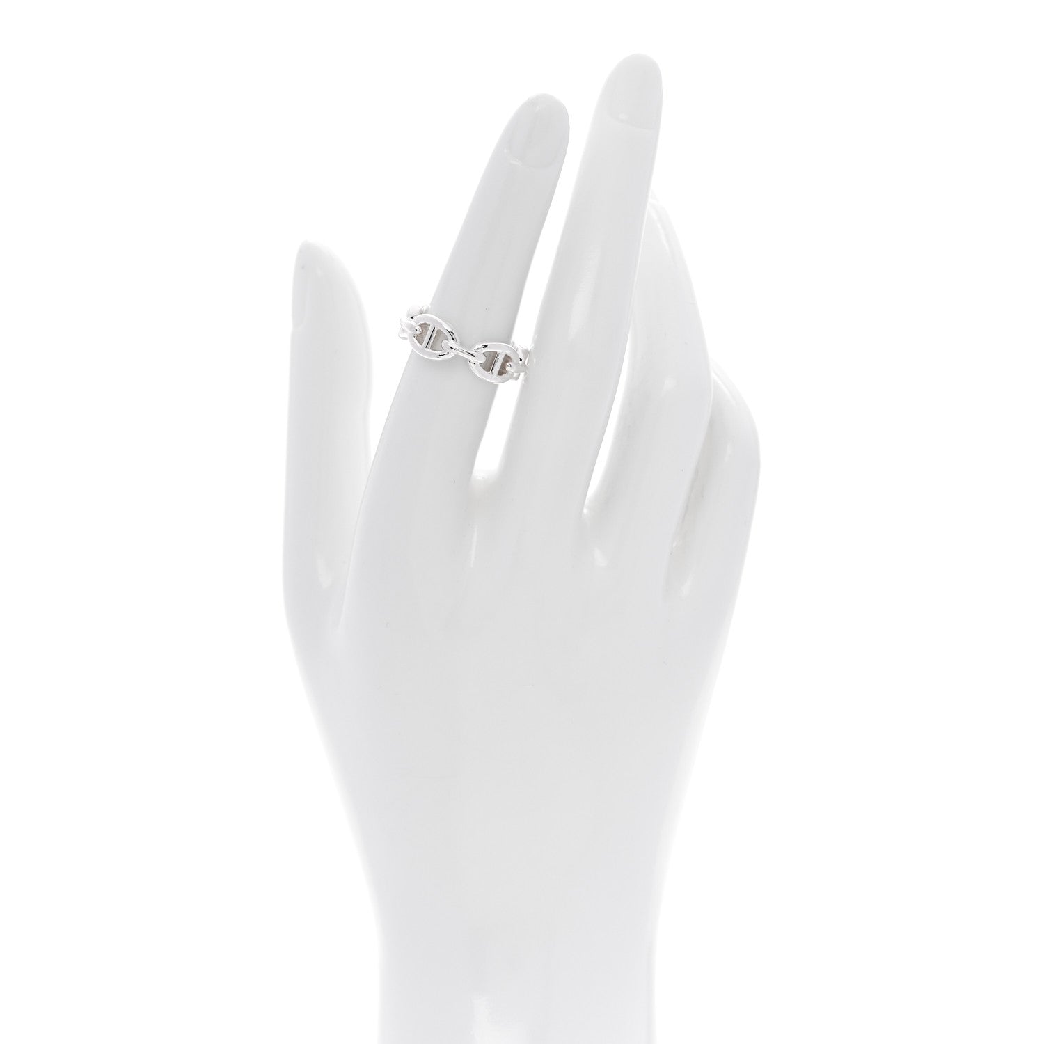 Sterling Silver PM Chaine d'Ancre Enchainee Band Ring 52 6
